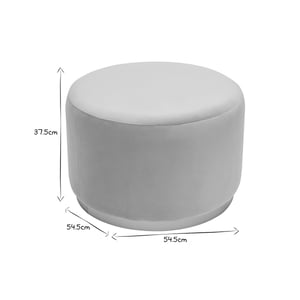 Pouf Rond Miliboo AMAYA - Tissu Effet Laine Bouclée Blanc Cassé, Pied Métal Doré - Diamètre 54 Cm