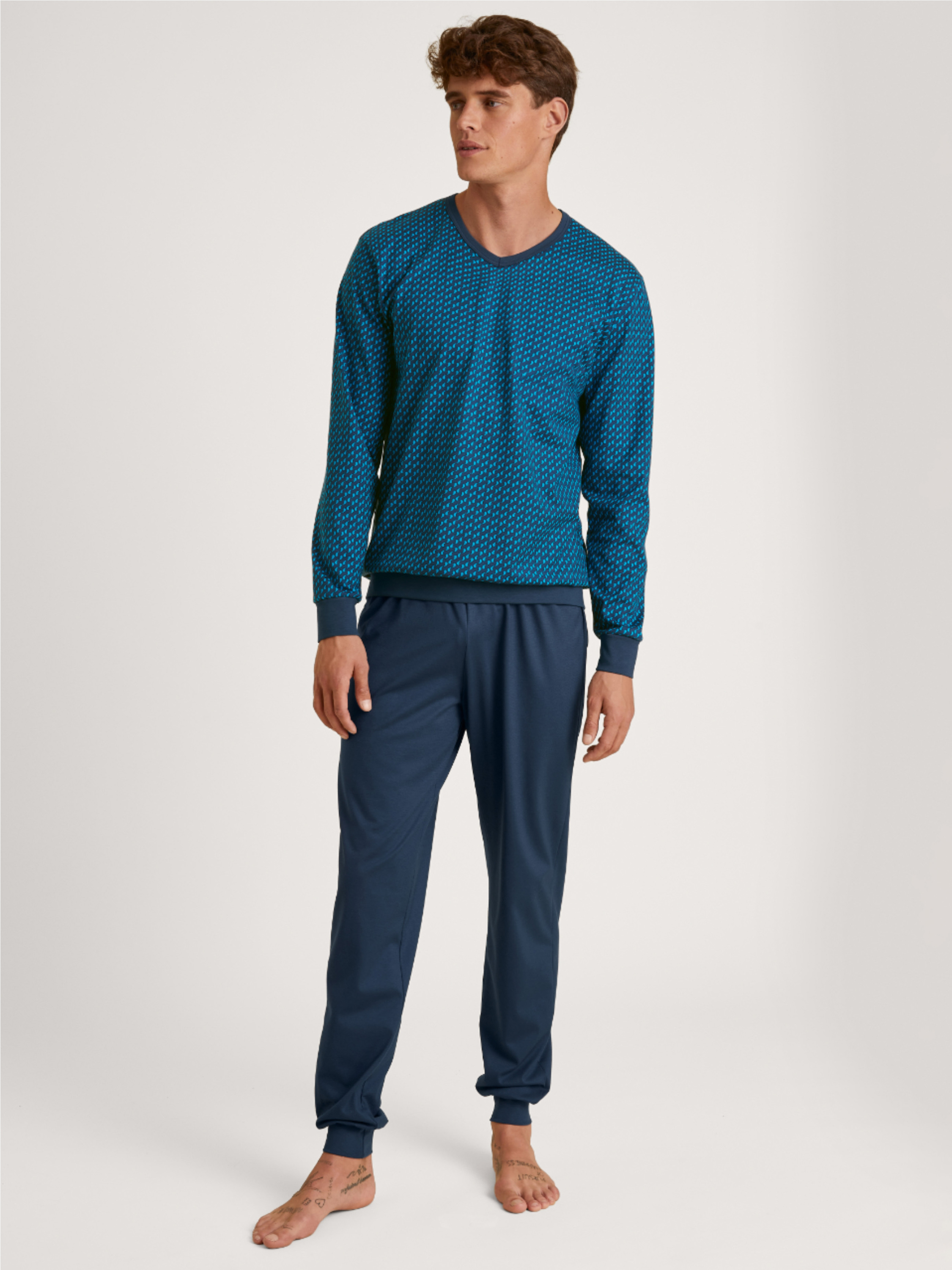 Pyjama avec bords élastiques manches longues Coton NIGHTWEAR XTRA, CALIDA
