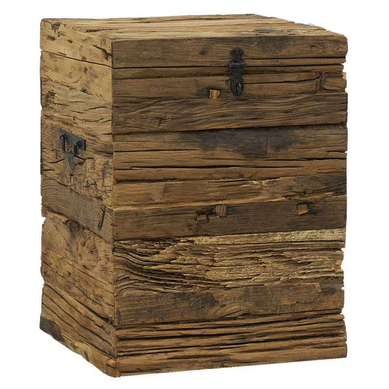 Coffre de rangement en bois de pin recyclé DENVER