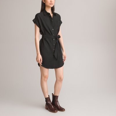 Mini Shirt Dress in Linen Mix LA REDOUTE COLLECTIONS
