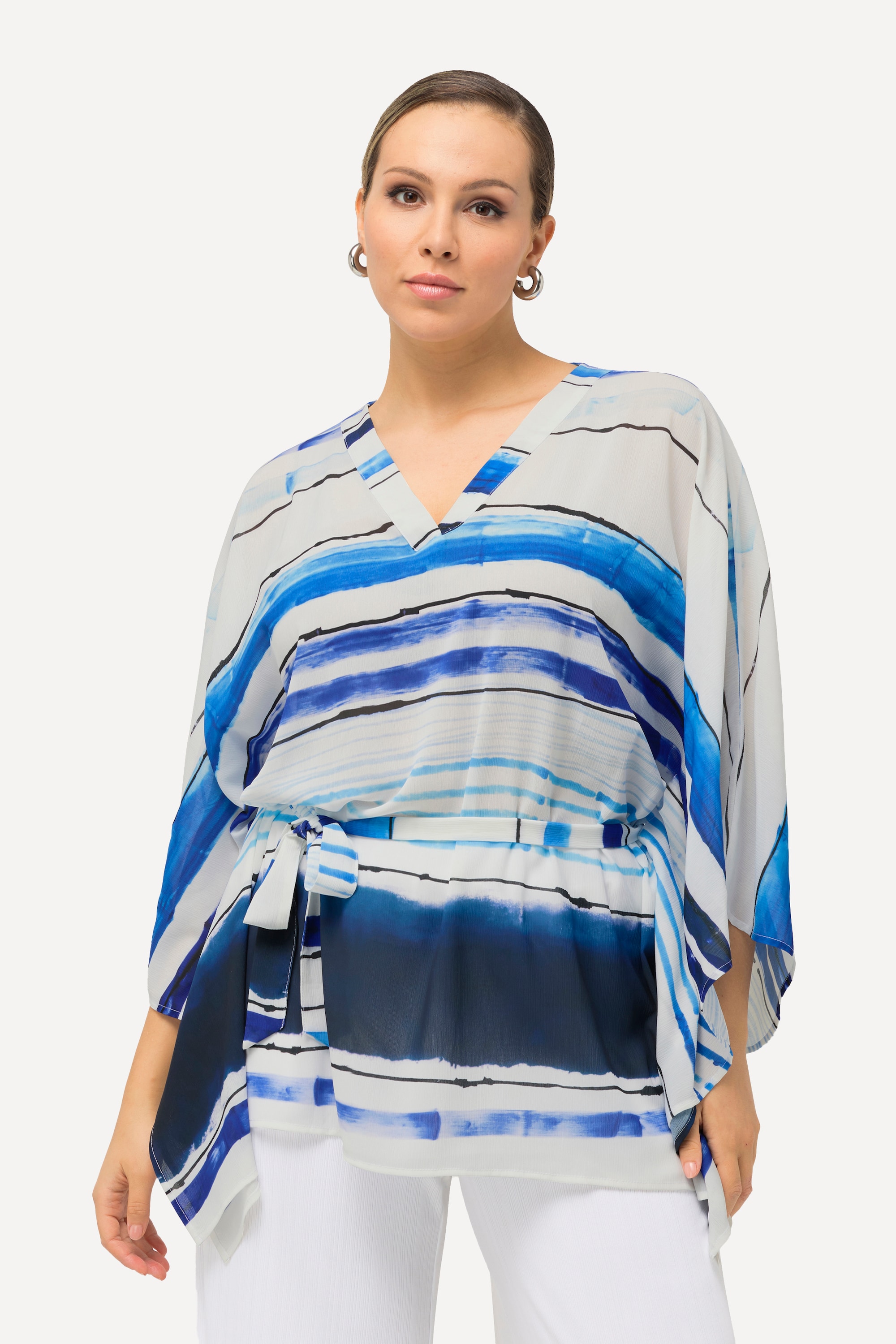 Tunique en mousseline oversized. Décolleté, ULLA POPKEN