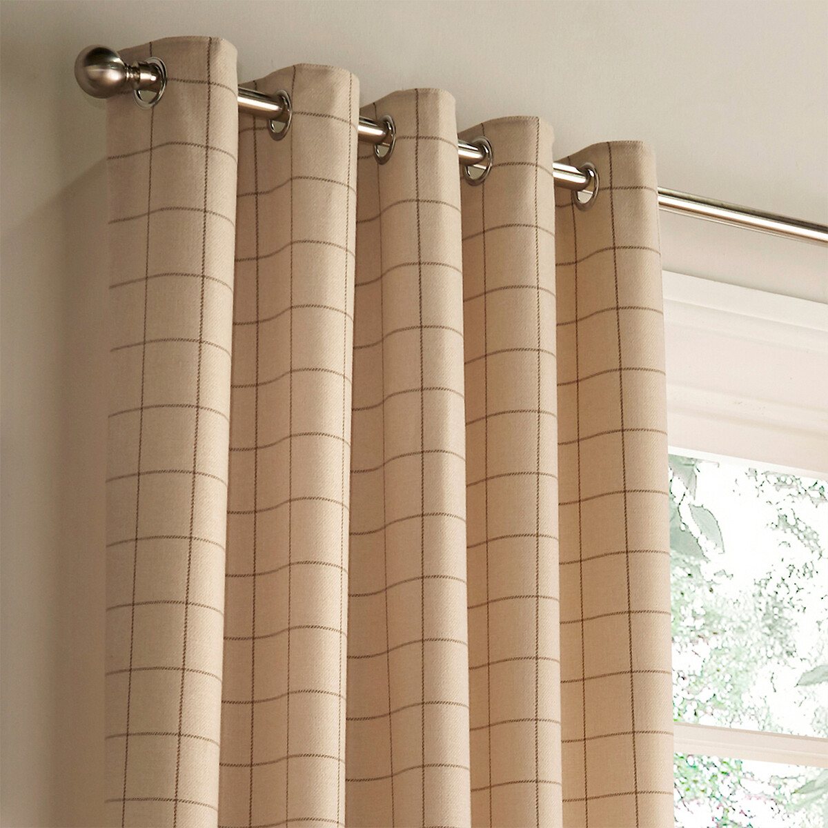 Ellis Check Pattern Eyelet Curtains, FURN.