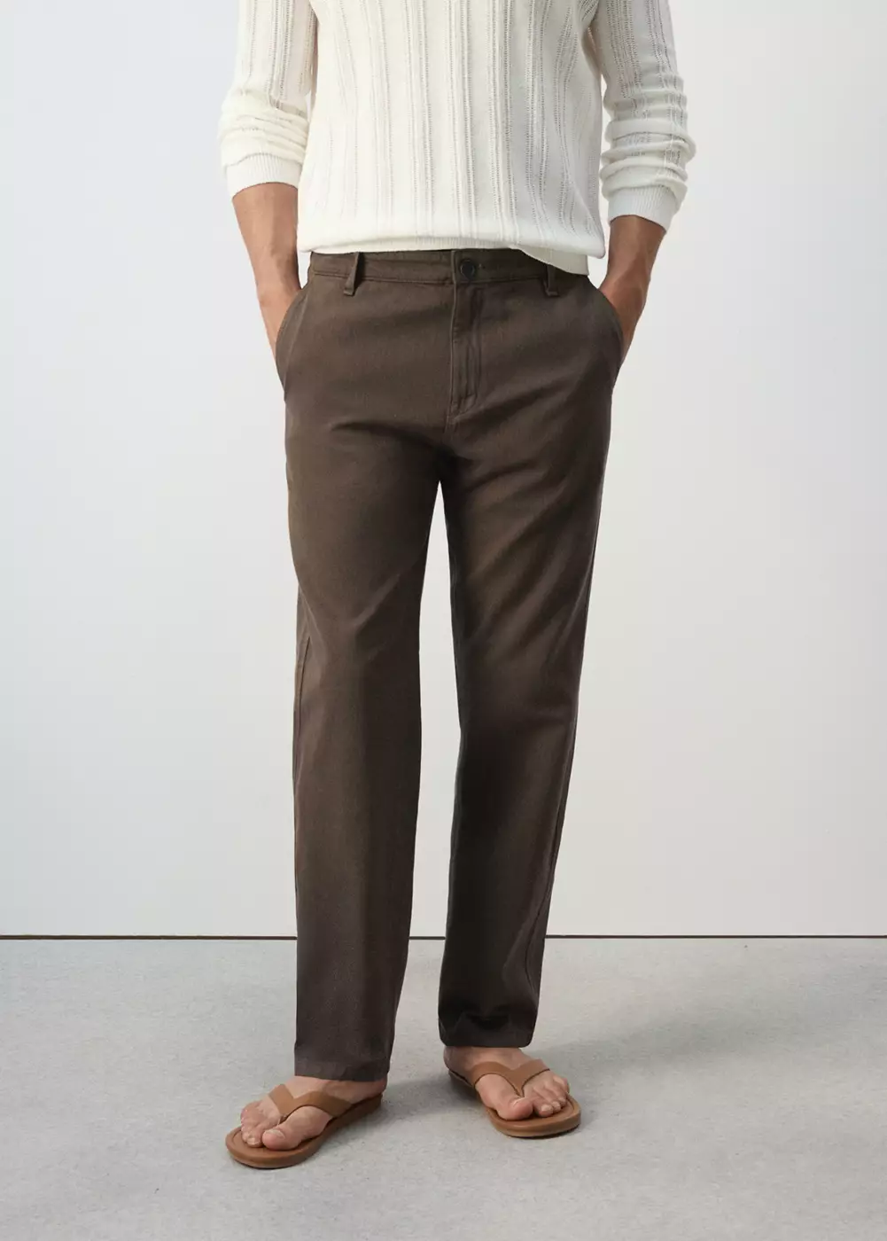 Jean relaxed fit en mélange de coton et lin, MANGO MAN