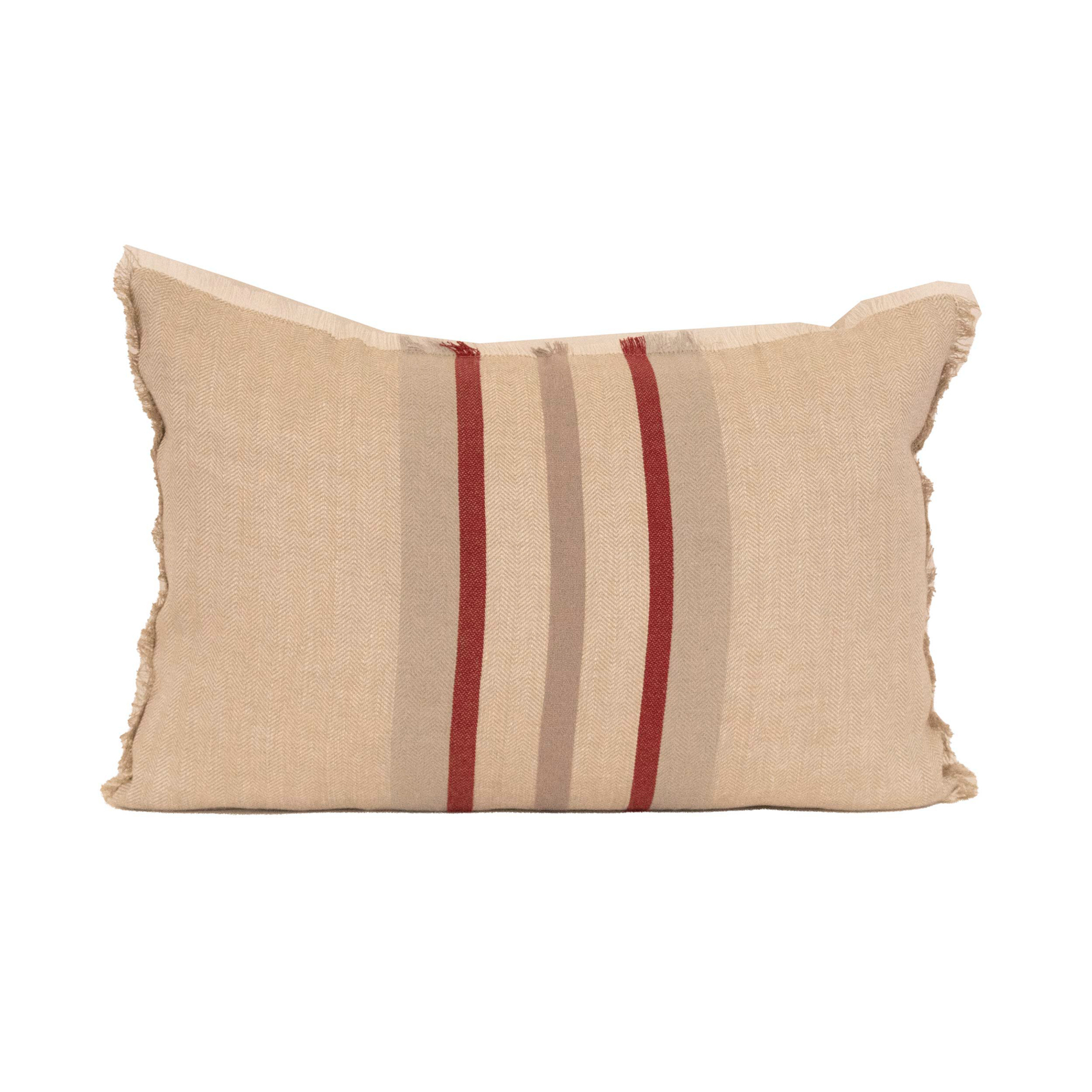 Coussin rayé en lin et coton, SUD ETOFFE