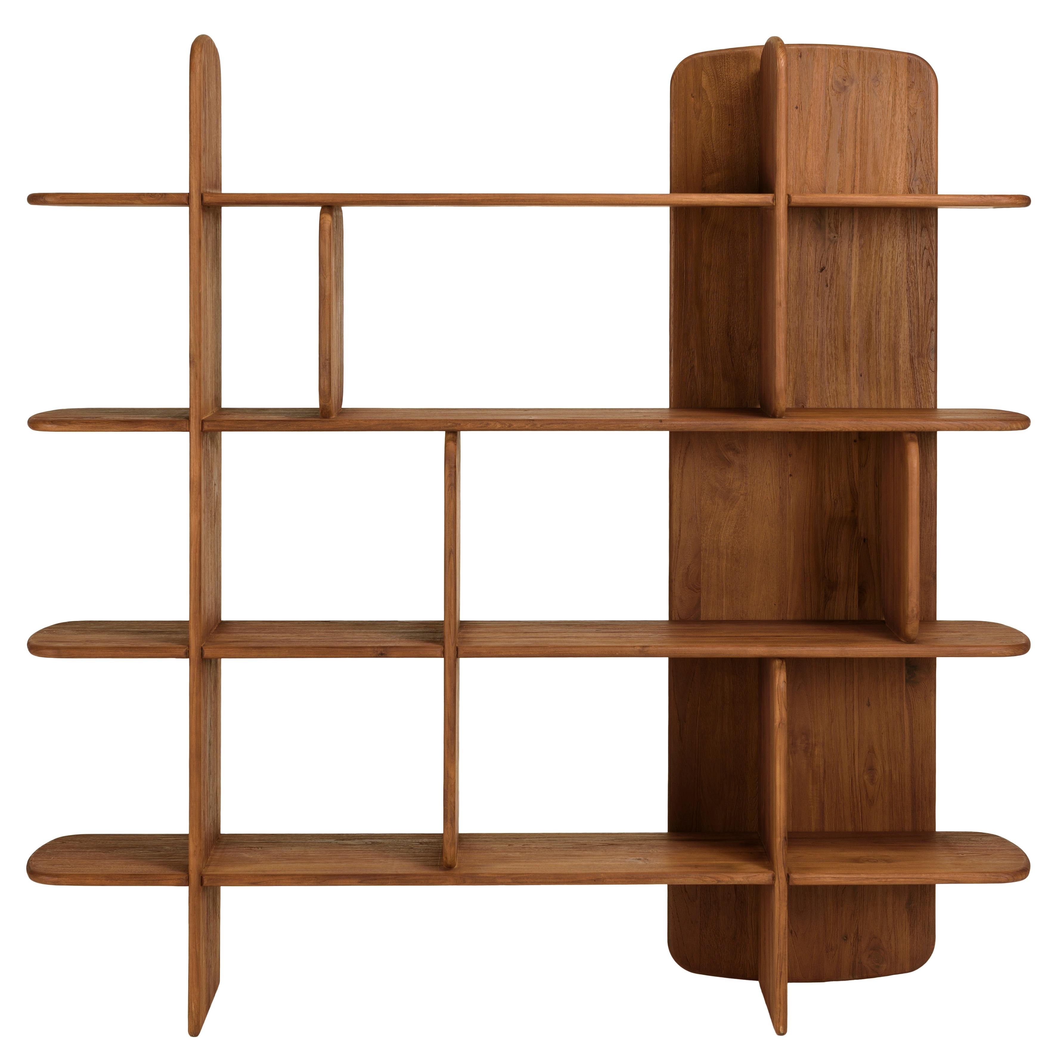 Bibliothèque 160x160cm en bois de teck recyclé SWING, PIER IMPORT