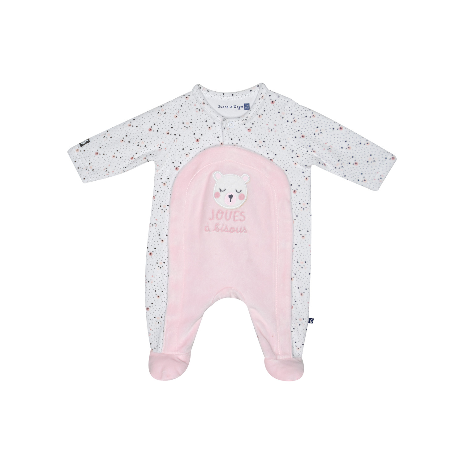 Dors bien melodie velours rase ouverture devant naissance, SUCRE D'ORGE