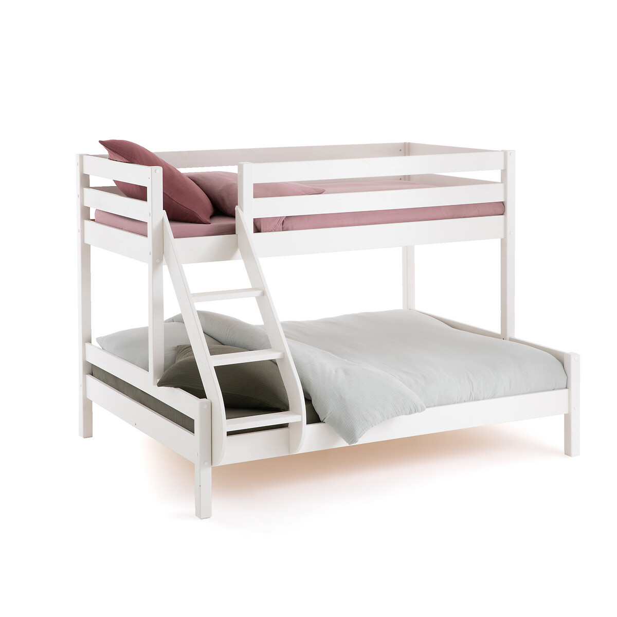 Triple Sleeper Pine Bunk Bed With Bases, Bunk Bed Base