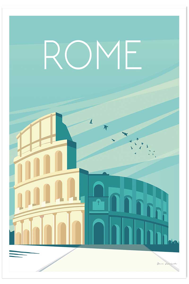 Affiche ville voyage Rome et son colisée, HEXOA