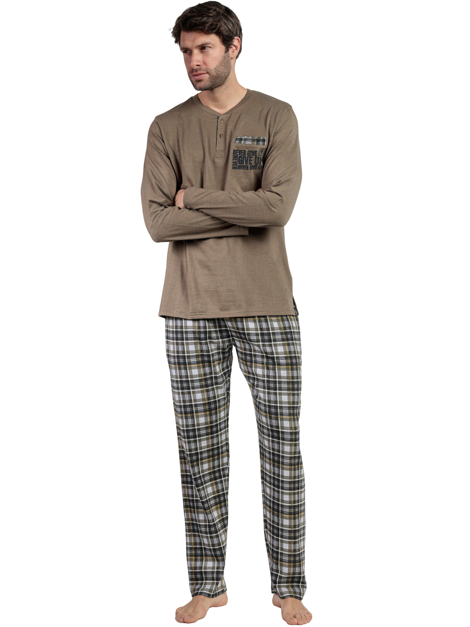 Pyjama pantalon top manches longues Never Give You Up, ADMAS