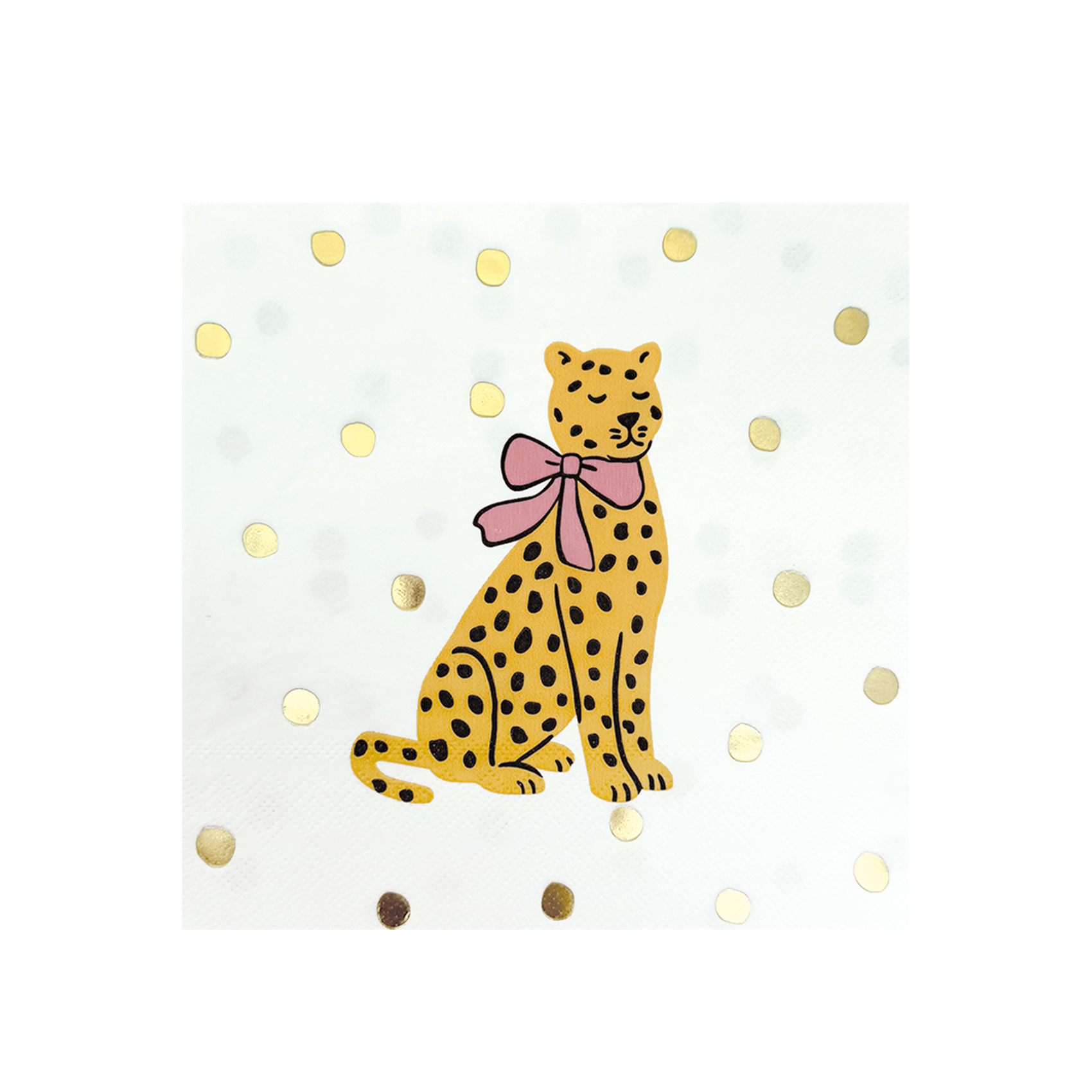 Lot de 20 serviettes en papier motif léopard nœud, OPJET