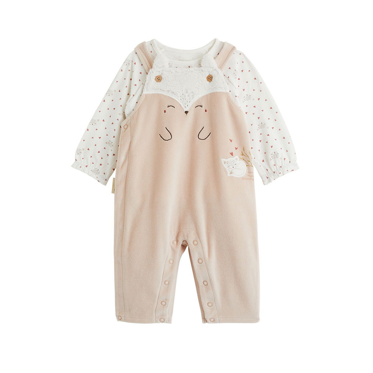Ensemble salopette bébé en molleton et t-shirt Doucette, PETIT BEGUIN
