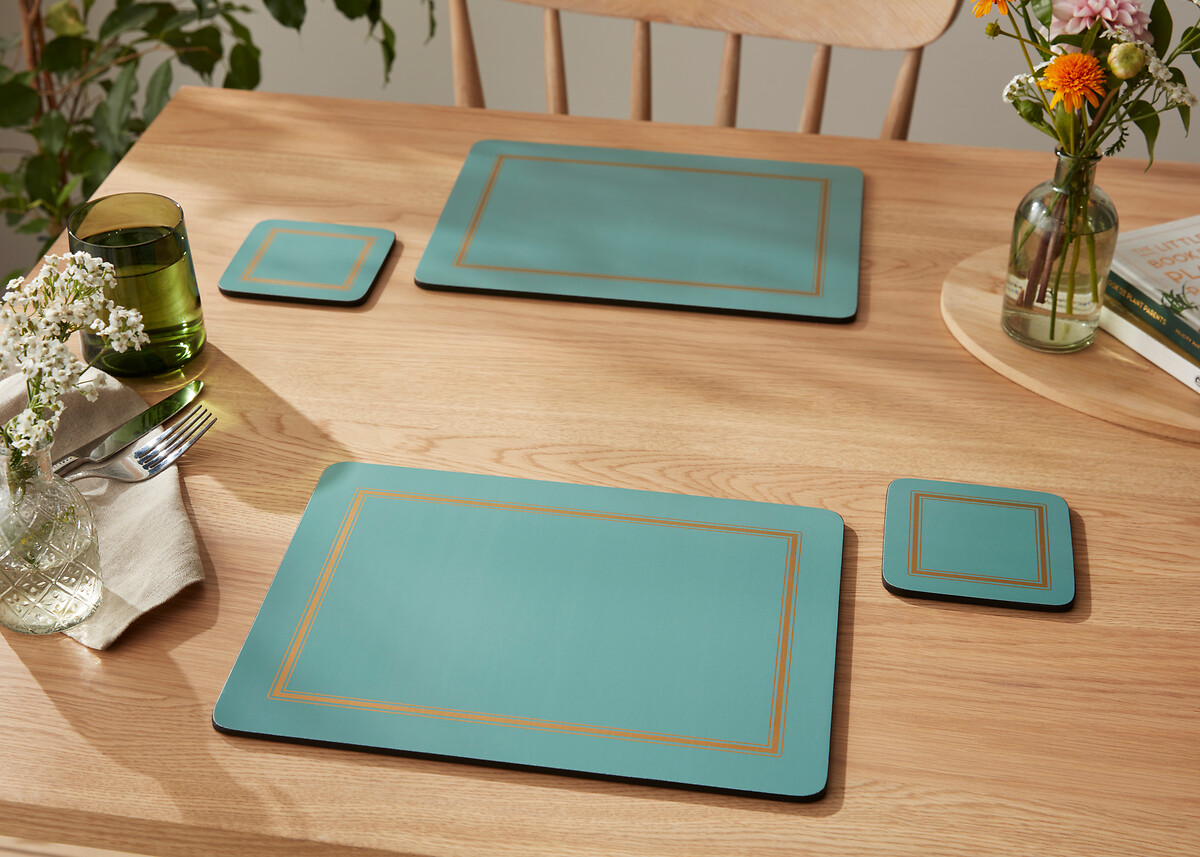 8-Piece Classic Green Placemat & Coaster Set, PIMPERNEL