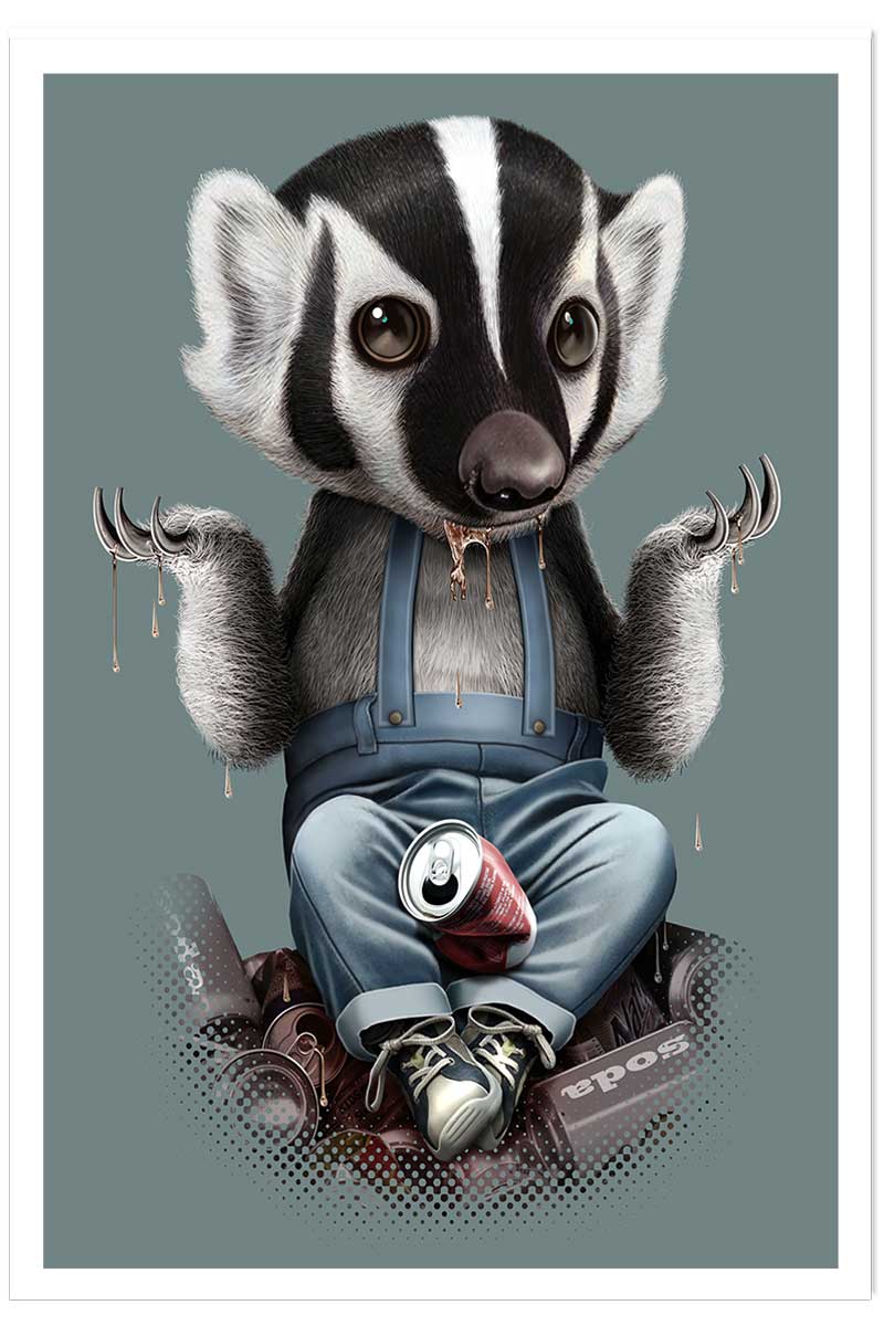 Affiche enfant frisson de blaireau, HEXOA