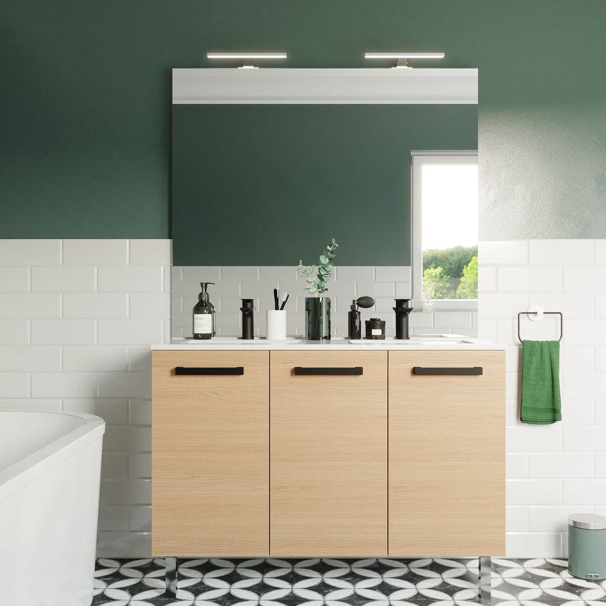 Meuble salle de bain double vasque 3 portes - CHELSEA, HOMIFAB