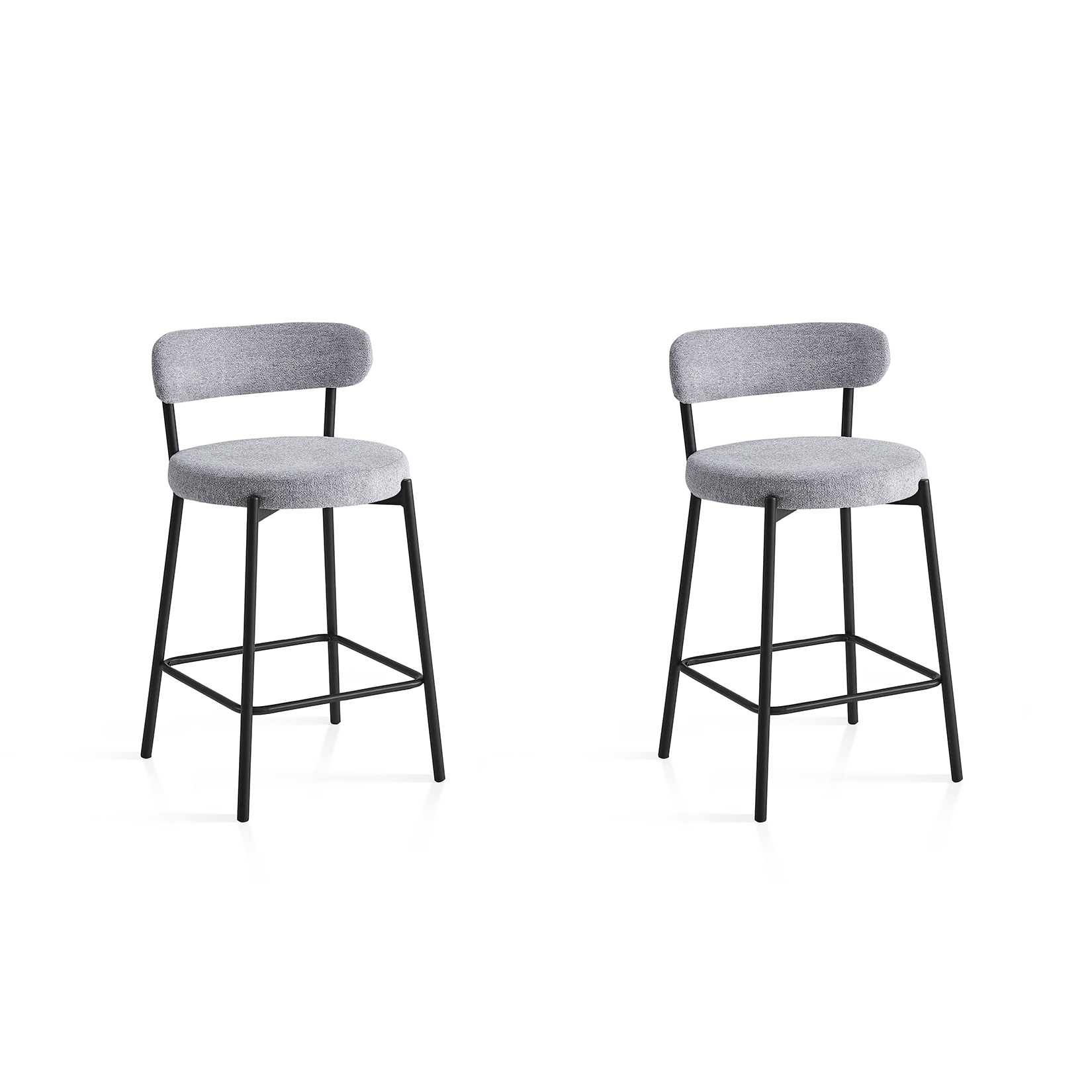 Lot de 2 tabourets hauts tissu et métal, HARLEM, HISPANOHOGAR
