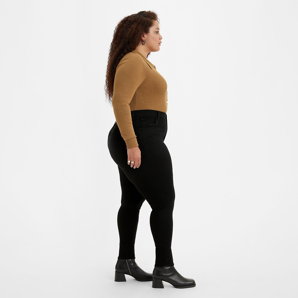 Black high waisted hot sale jeans plus size