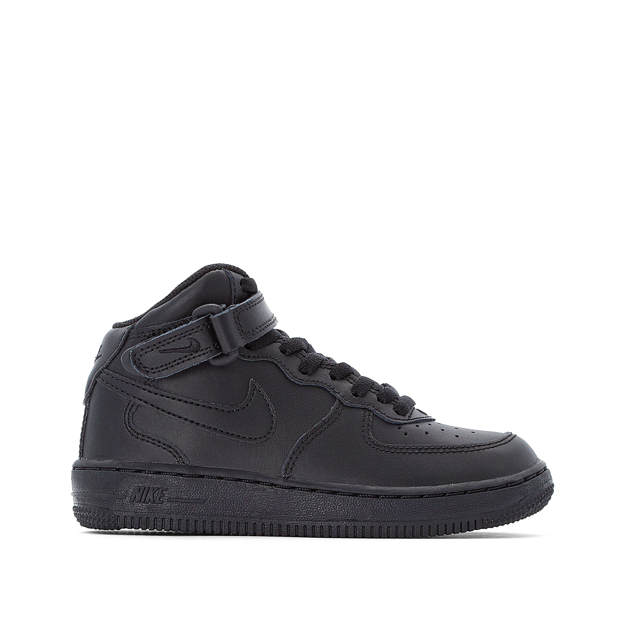 Kids air force 1 mid (ps) leather high top trainers , black, Nike | La ...