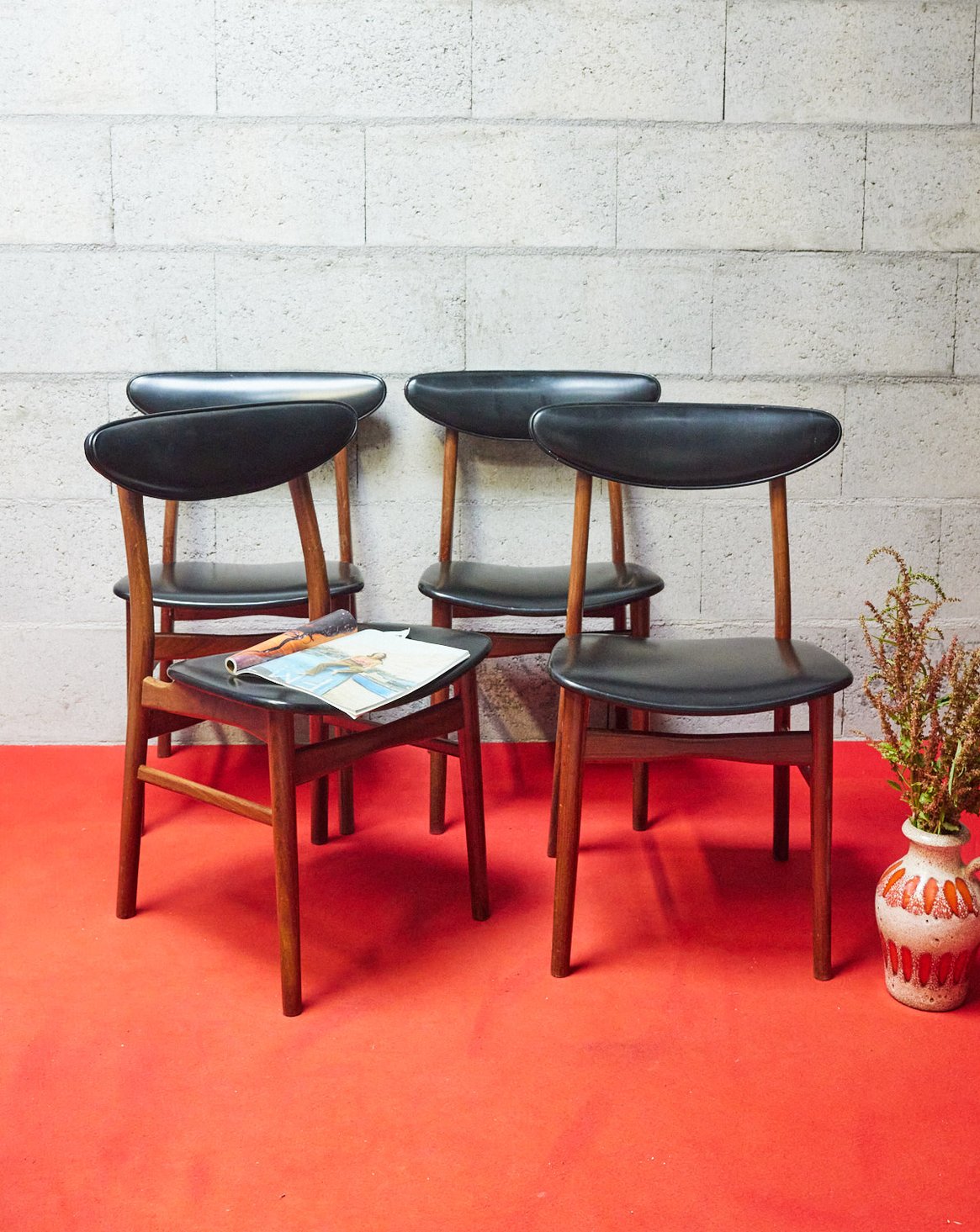 Lot de 4 chaises scandinaves Alma N°1624 - Bon état, DEBONGOUT