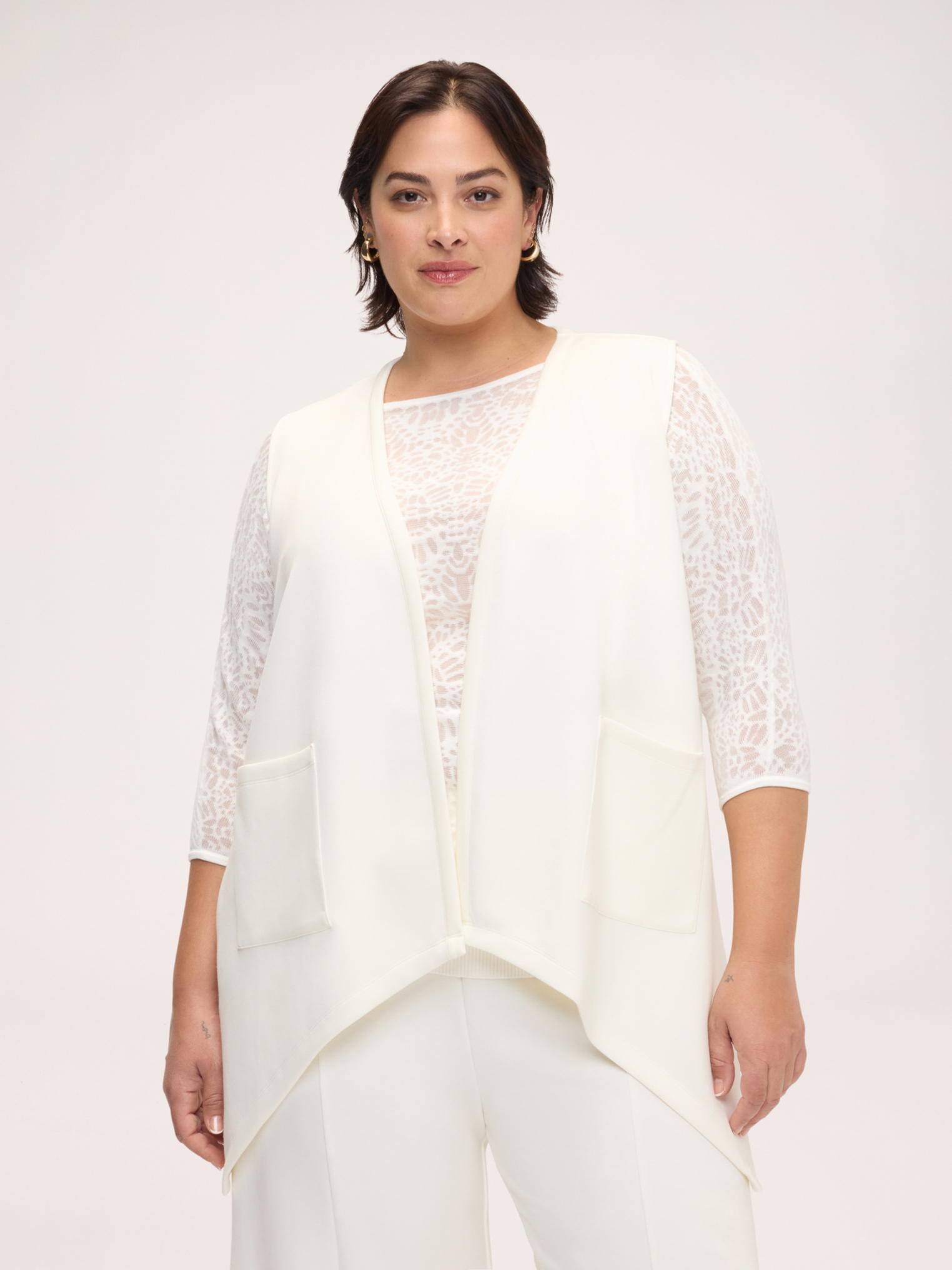 Gilet à ourlet asymétrique, FIORELLA RUBINO