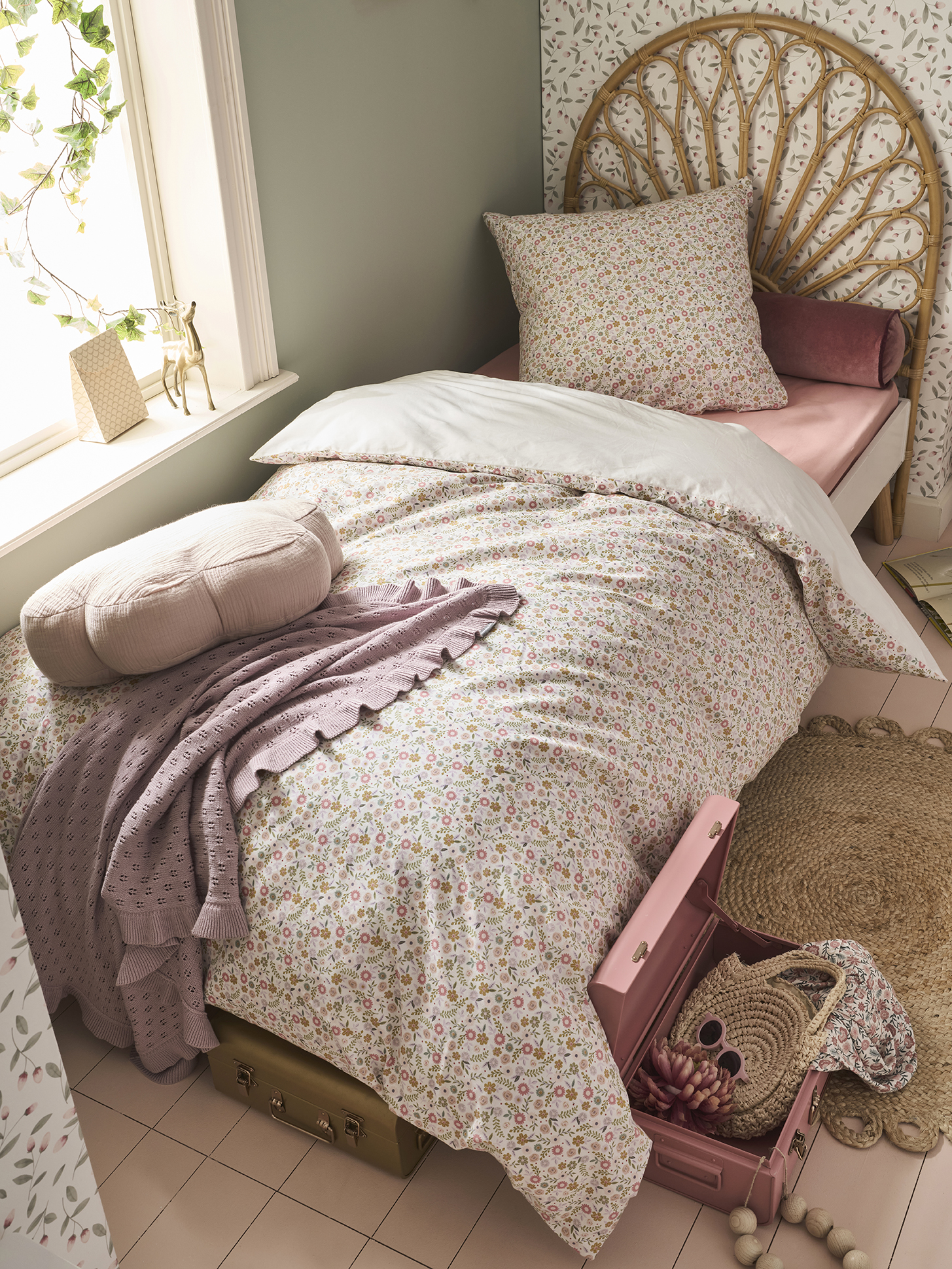 Parure housse de couette et taie d'oreiller PETITE LICORNE, avec coton recyclé, VERTBAUDET
