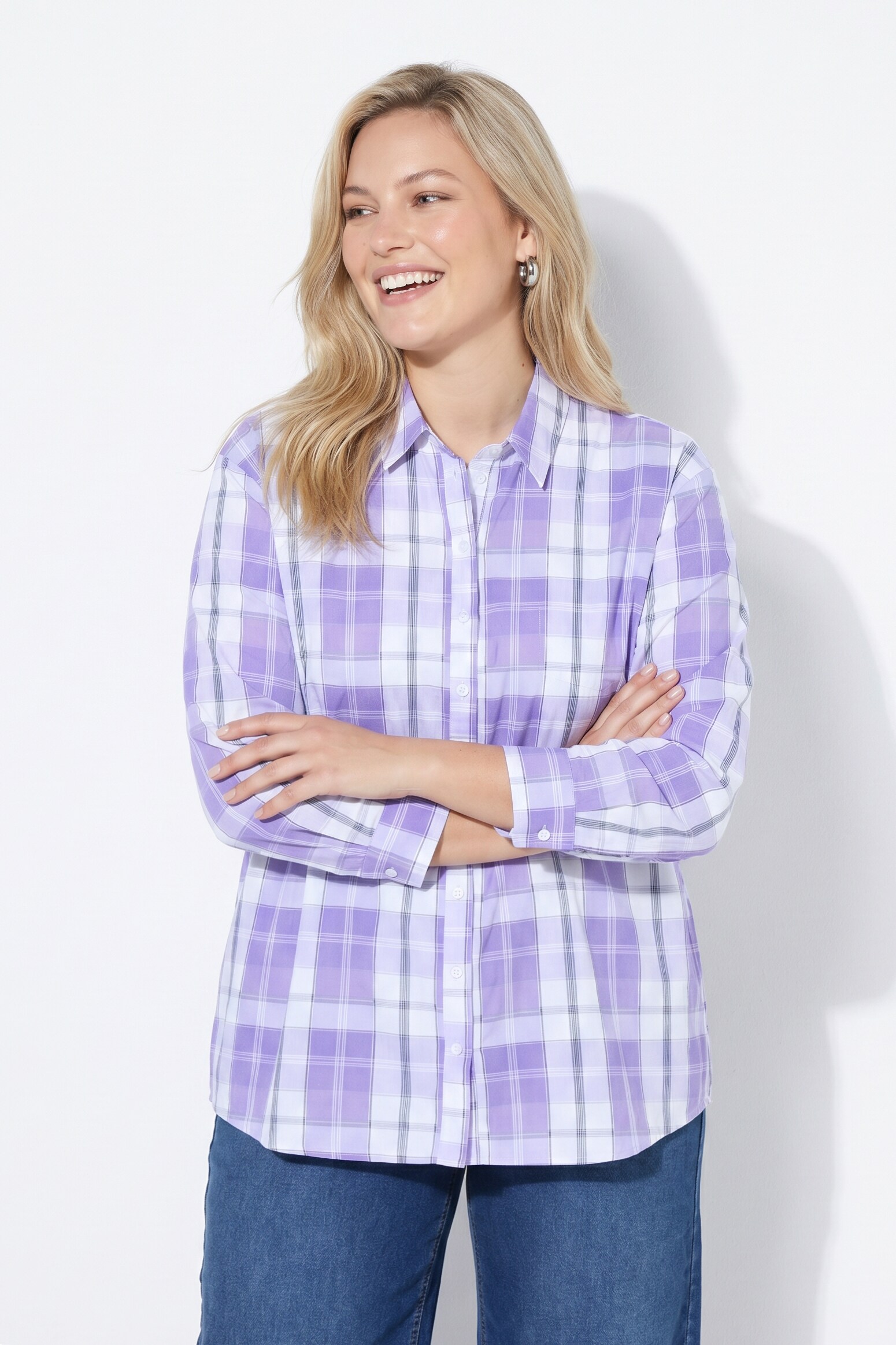 Chemisier à carreaux oversize, ULLA POPKEN