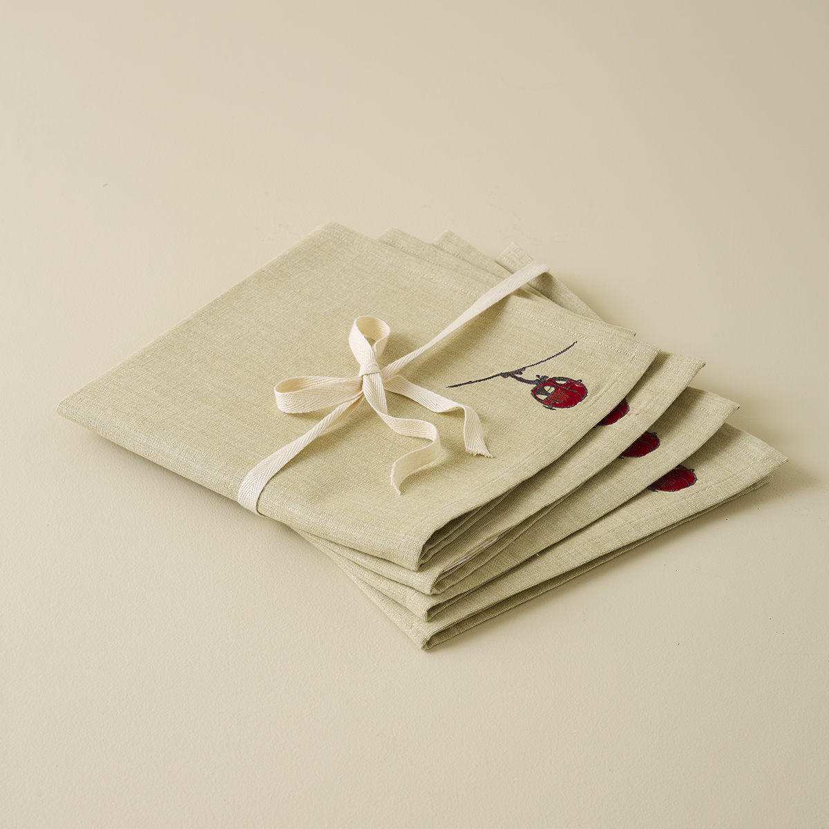 Lot de 4 serviettes de table RDV AU SOMMET, SYLVIE THIRIEZ