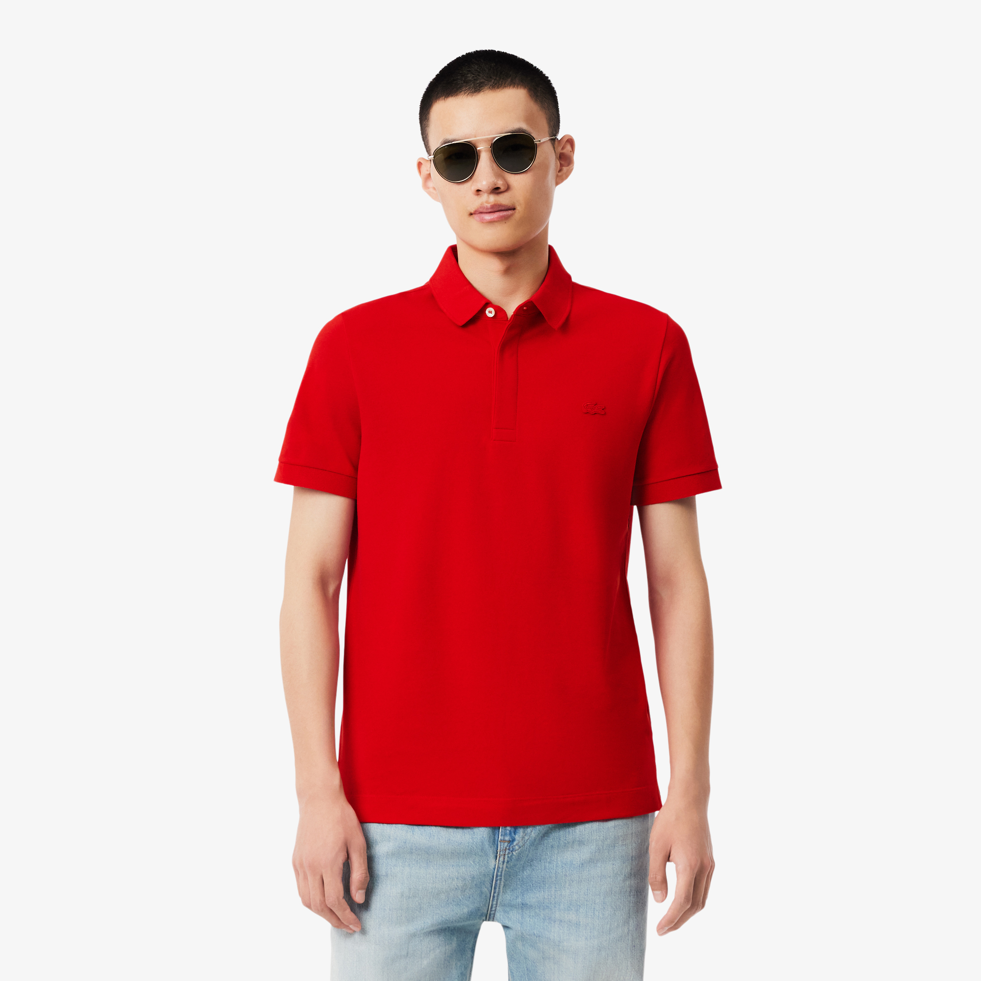 Polo Paris regular fit en Piqué stretch, LACOSTE