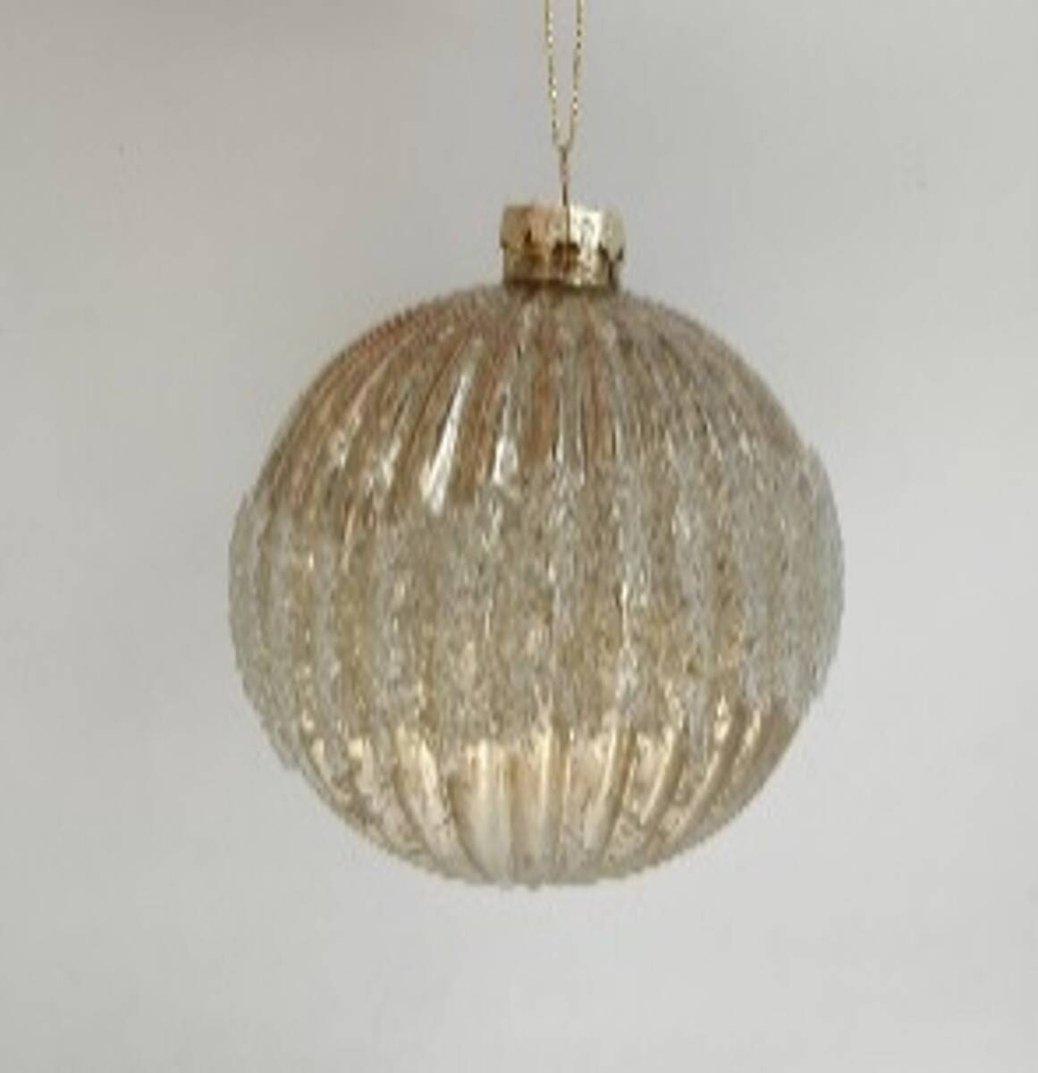 Boule de Noël en verre mercurisé or pailleté D. 100 mm, FEERIC LIGHTS & CHRISTMAS