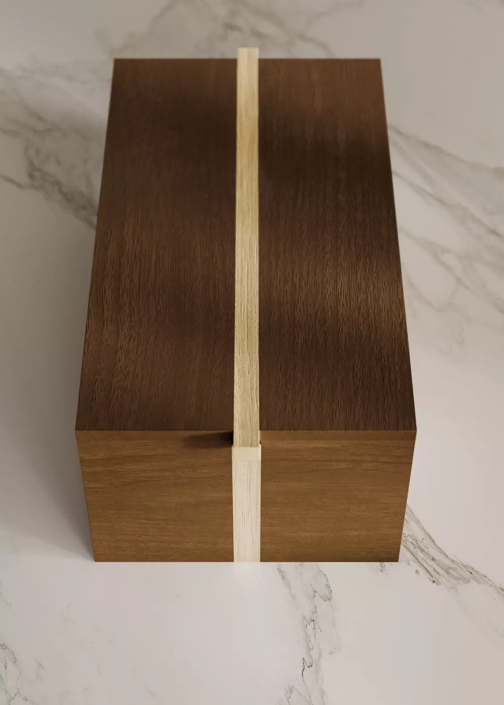 Grande boîte carrée en bois bicolore, MANGO HOME