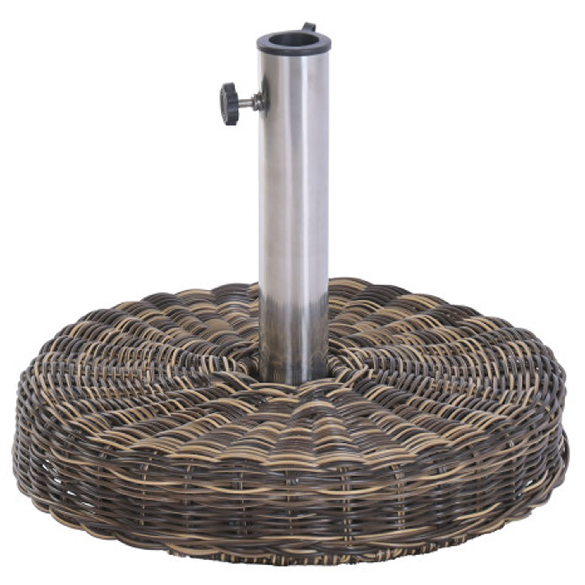 Pied de parasol rond rotin synthétique 20kg 46x46x36cm, WADIGA