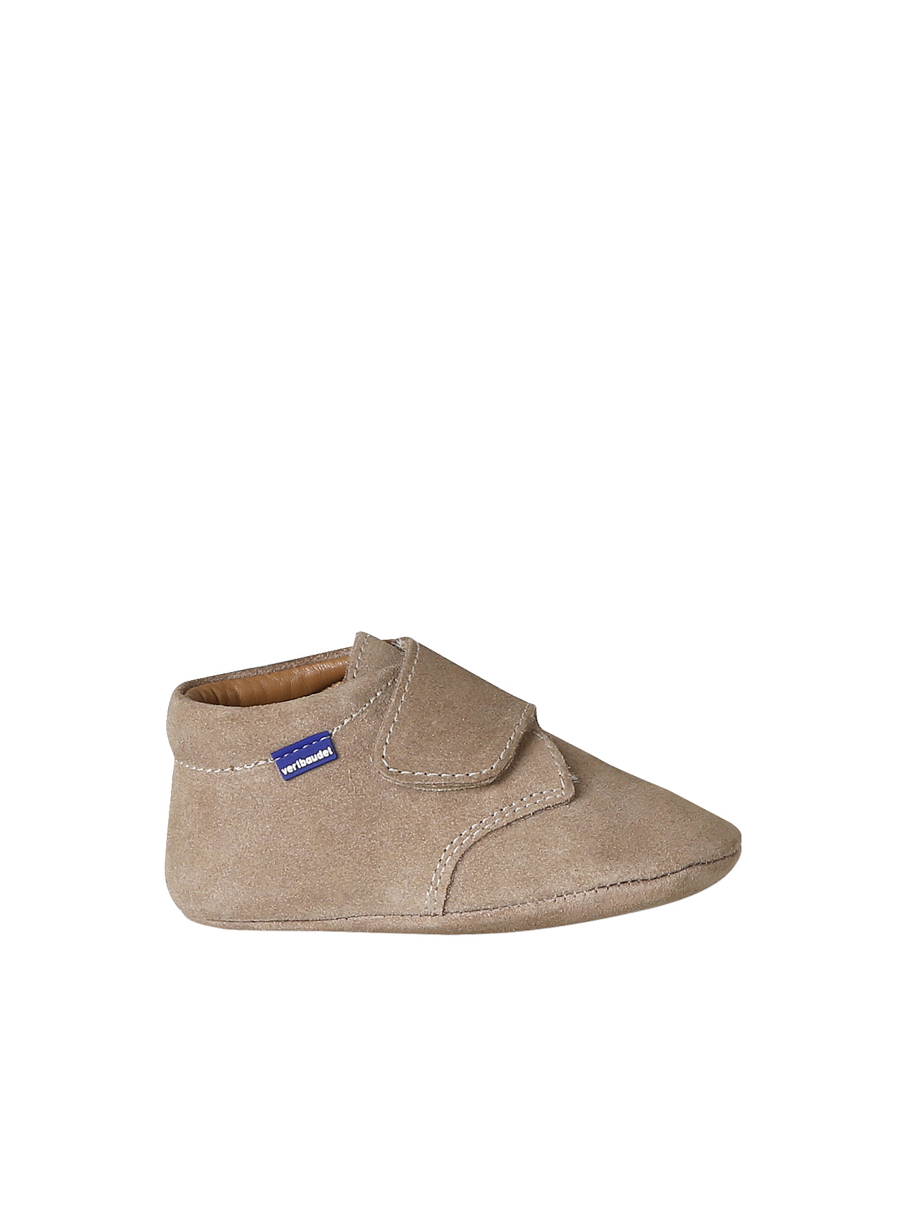 Chaussons cuir à scratch, VERTBAUDET