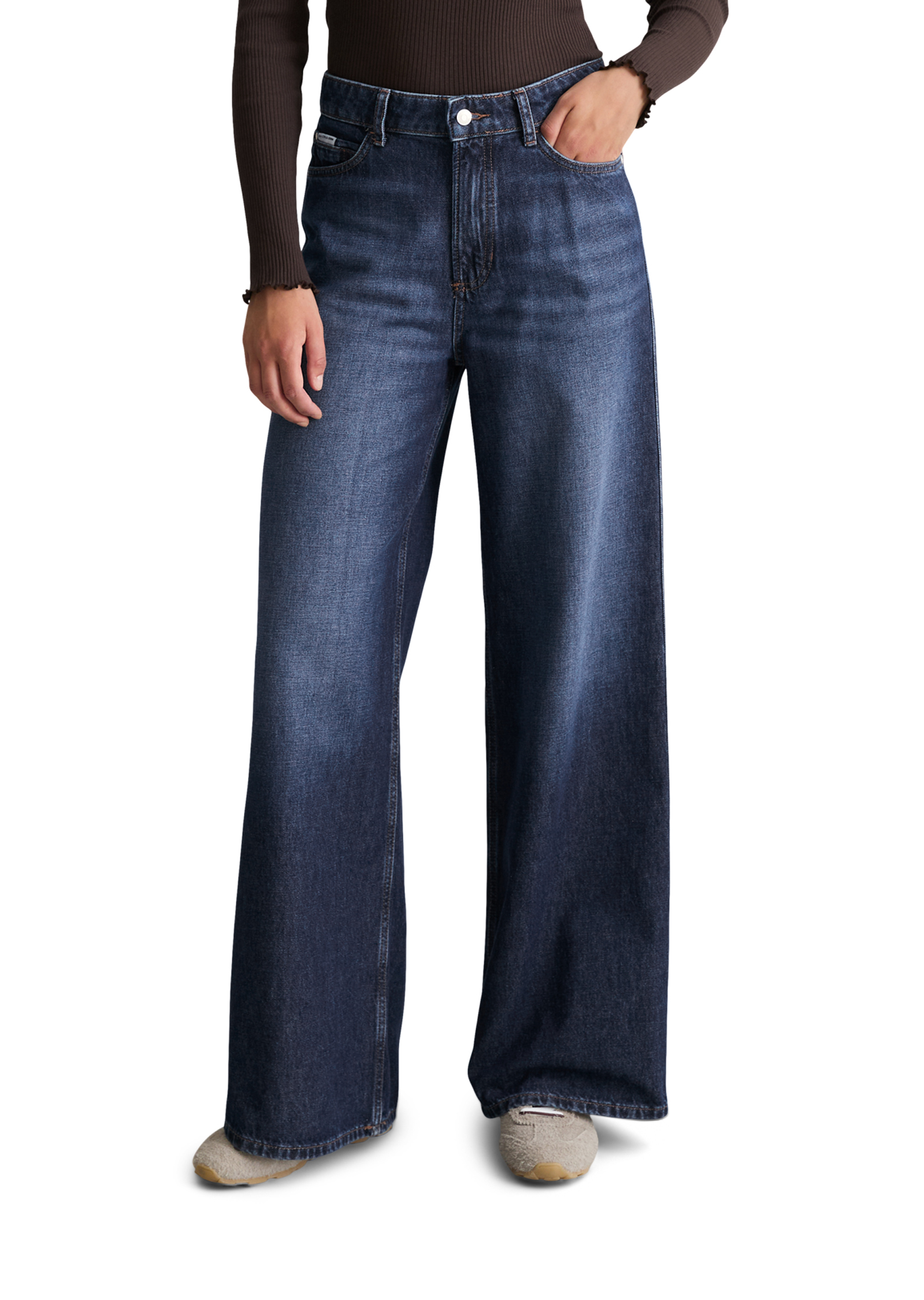 Jeans modèle Anjo wide en denim rigide sans élasthanne, MARC O’POLO DENIM