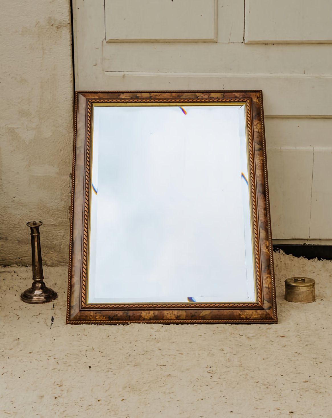 Miroir à motifs en bois Georges N°1496 - Bon état, DEBONGOUT