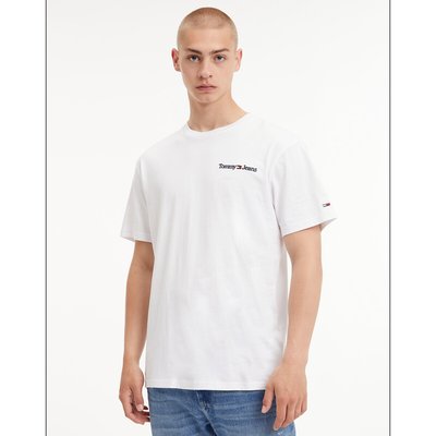 Cotton T-Shirt with Embroidered Chest Logo TOMMY JEANS