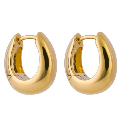 Gold Plated Sterling Silver Chunky Hoop Earrings BEGINNINGS