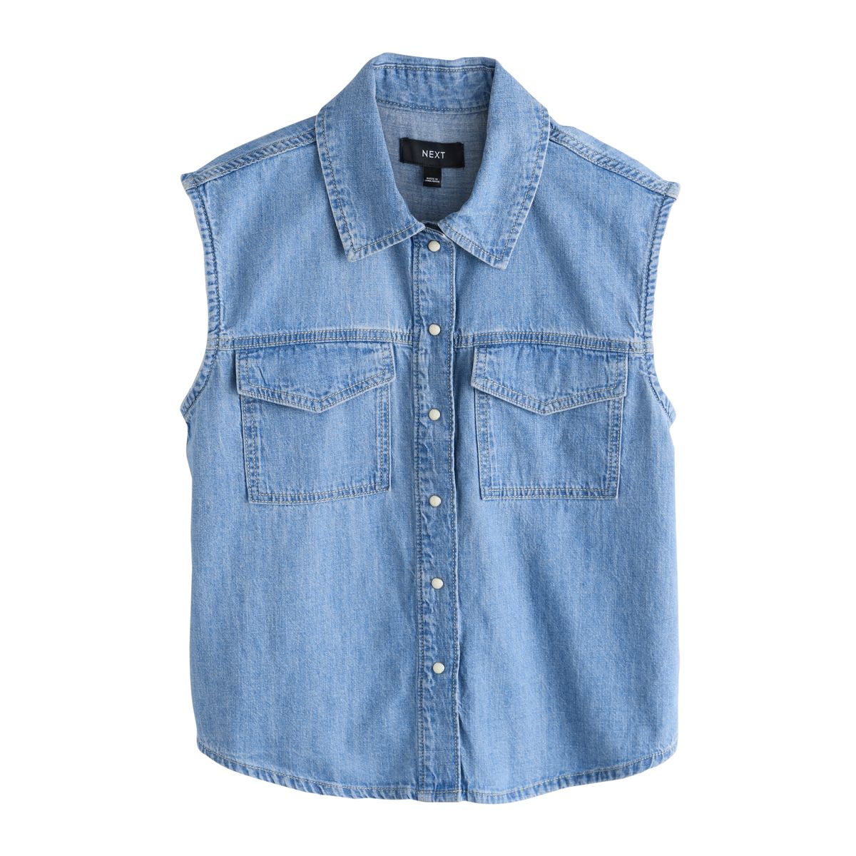 Chemise western en denim sans manches, NEXT