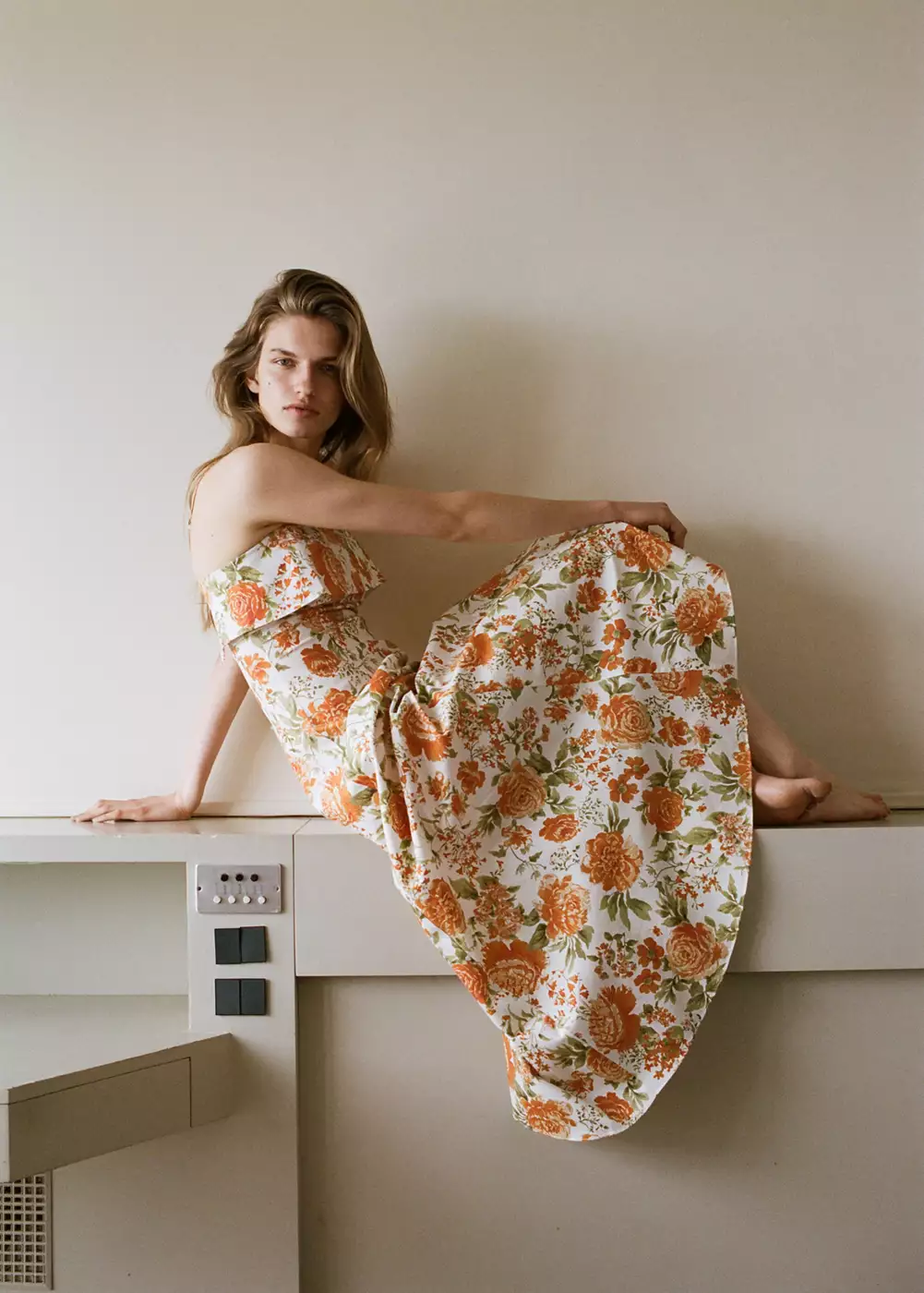 Robe évasée avec imprimé à fleurs, MANGO