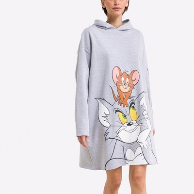 Weiches Kapuzensweatshirt Tom & Jerry, lange Form TOM&JERRY