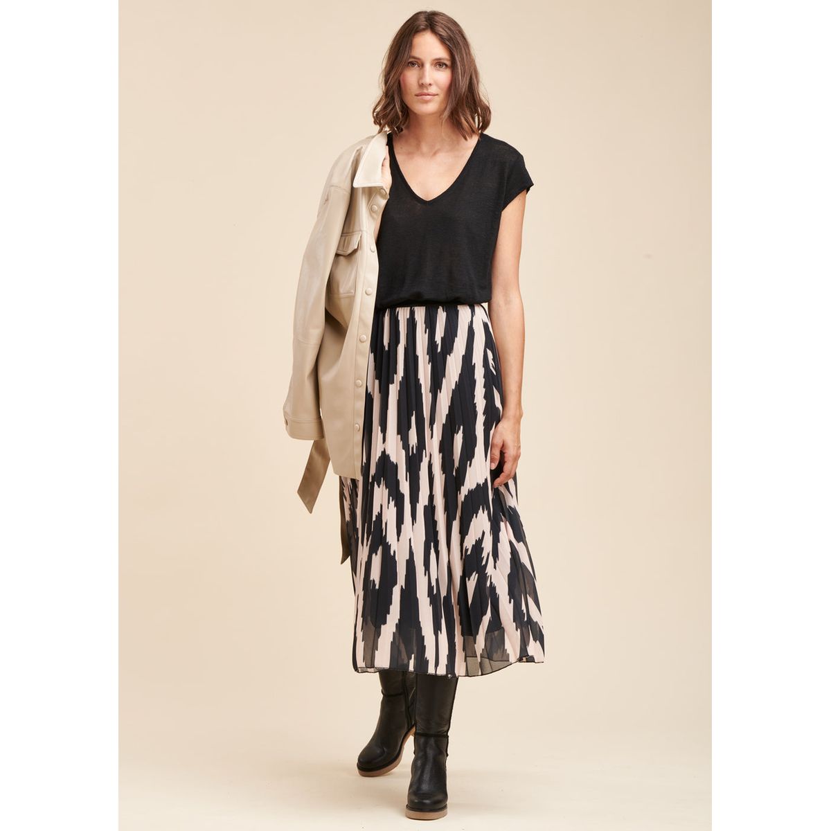 Jupe plissée shop noire voile