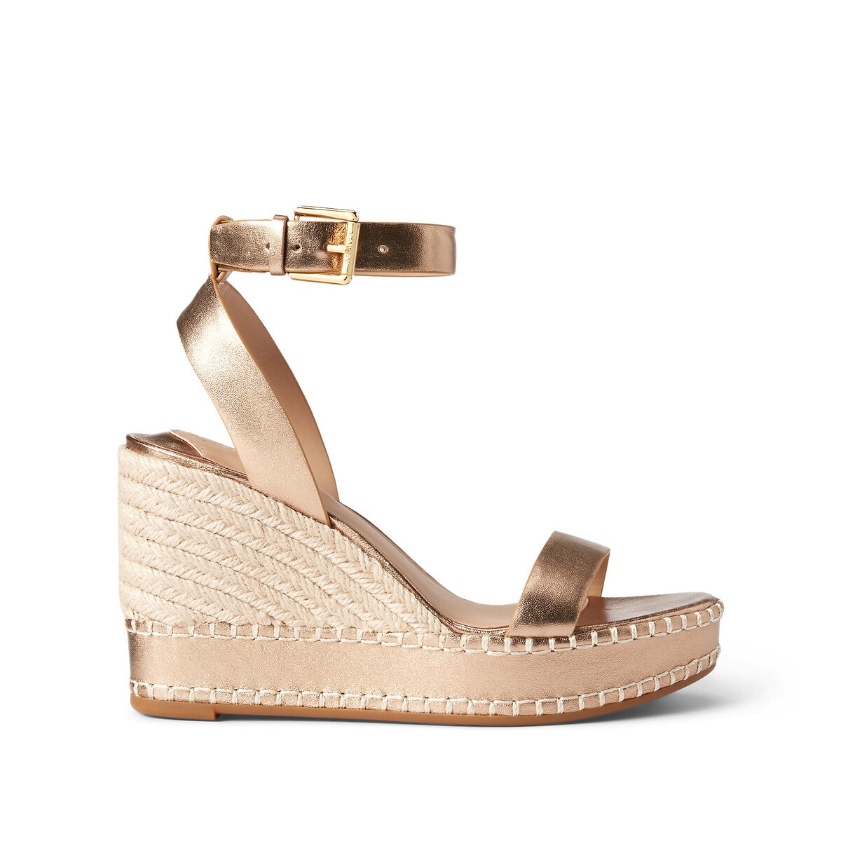 Espadrilles compens es cuir m tallis or Lauren Ralph Lauren La