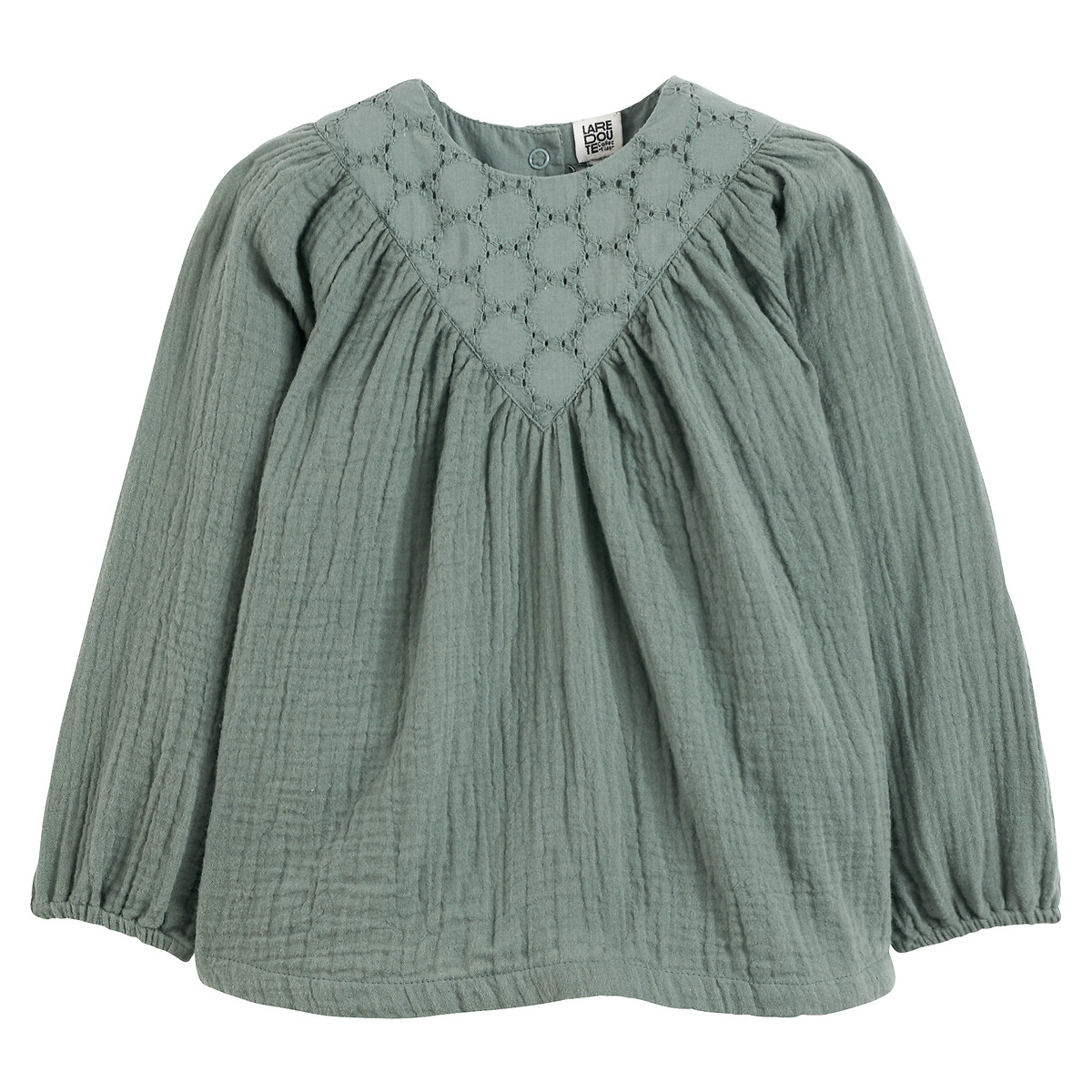Blouse double gaze de coton et broderie anglaise