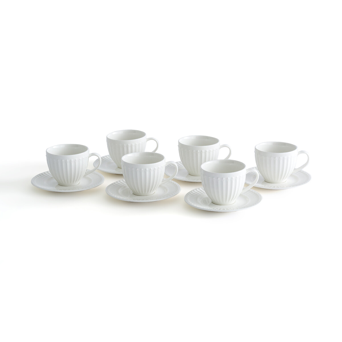 Set of 6 Jewely Porcelain Coffee Cups and Saucers