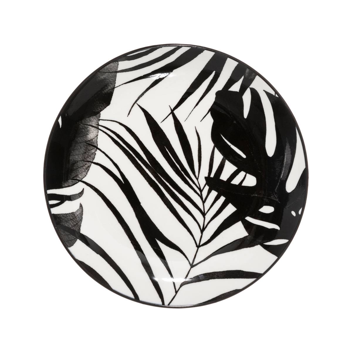 Lot de 6 assiettes en porcelaine PALME, SECRET DE GOURMET