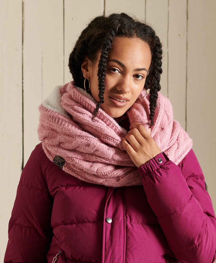 Snood en maille torsadée en tweed, SUPERDRY