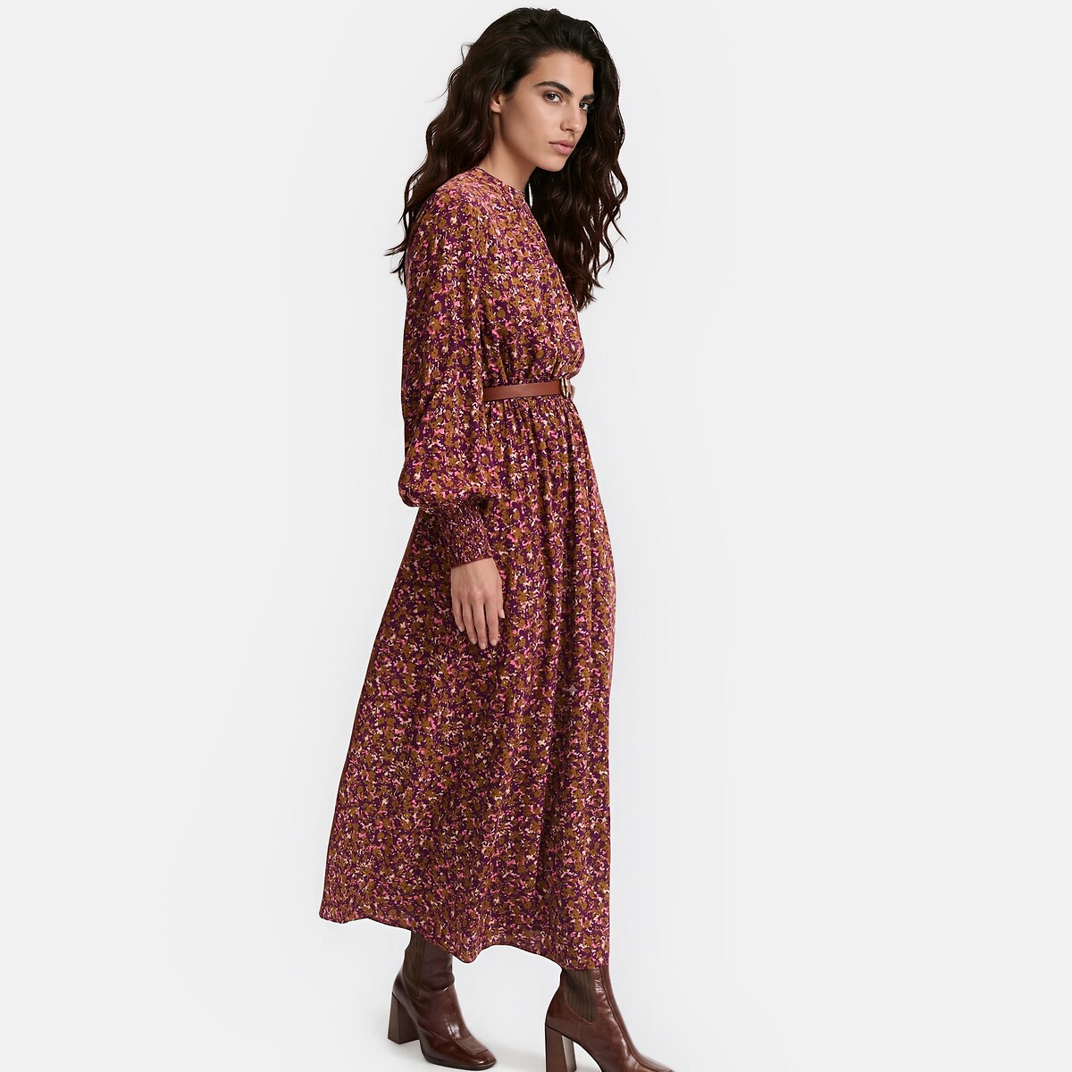 Robe longue imprimé floral, manches longues, LA REDOUTE COLLECTIONS