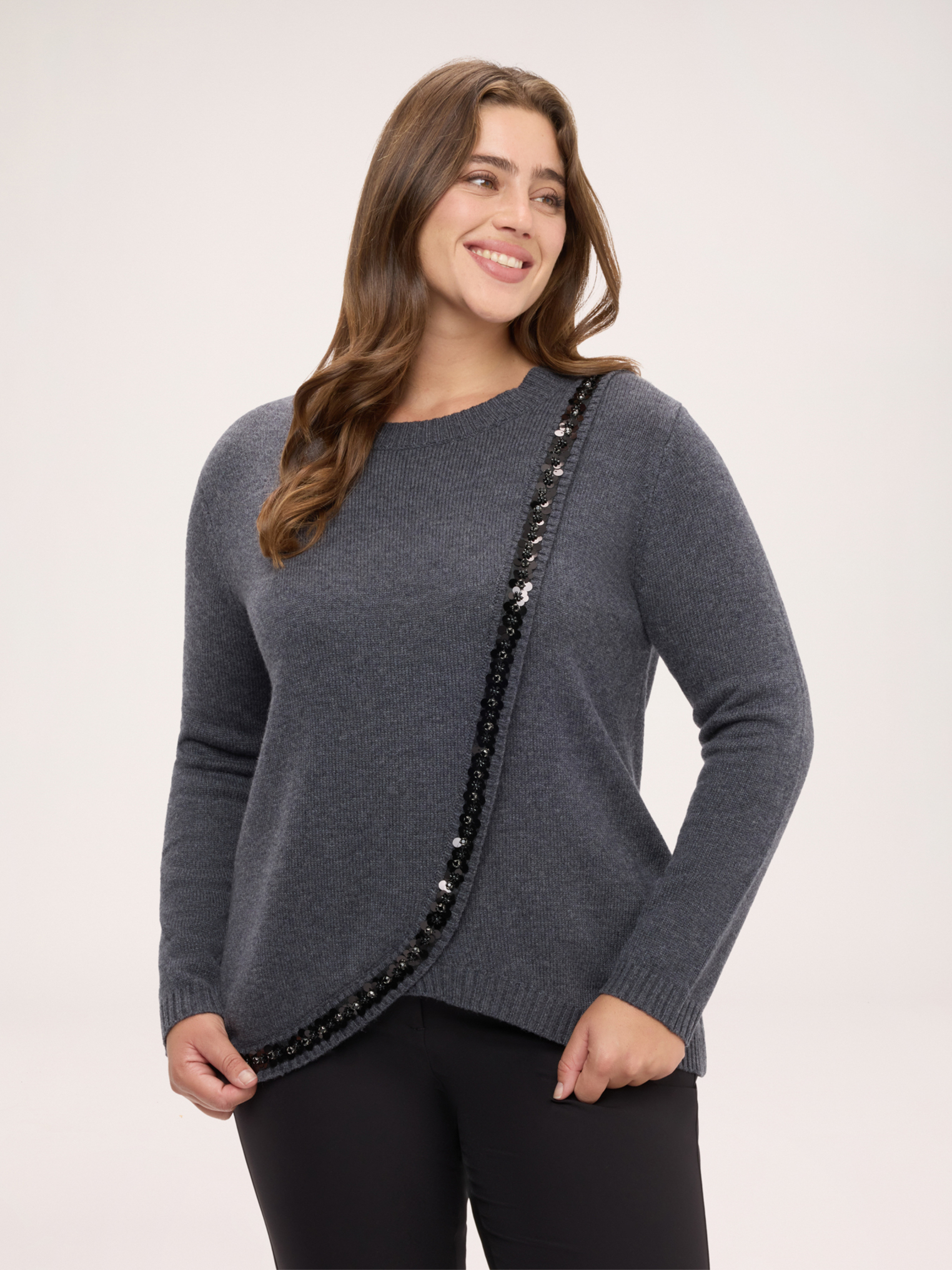 Pull avec bande de paillettes, FIORELLA RUBINO