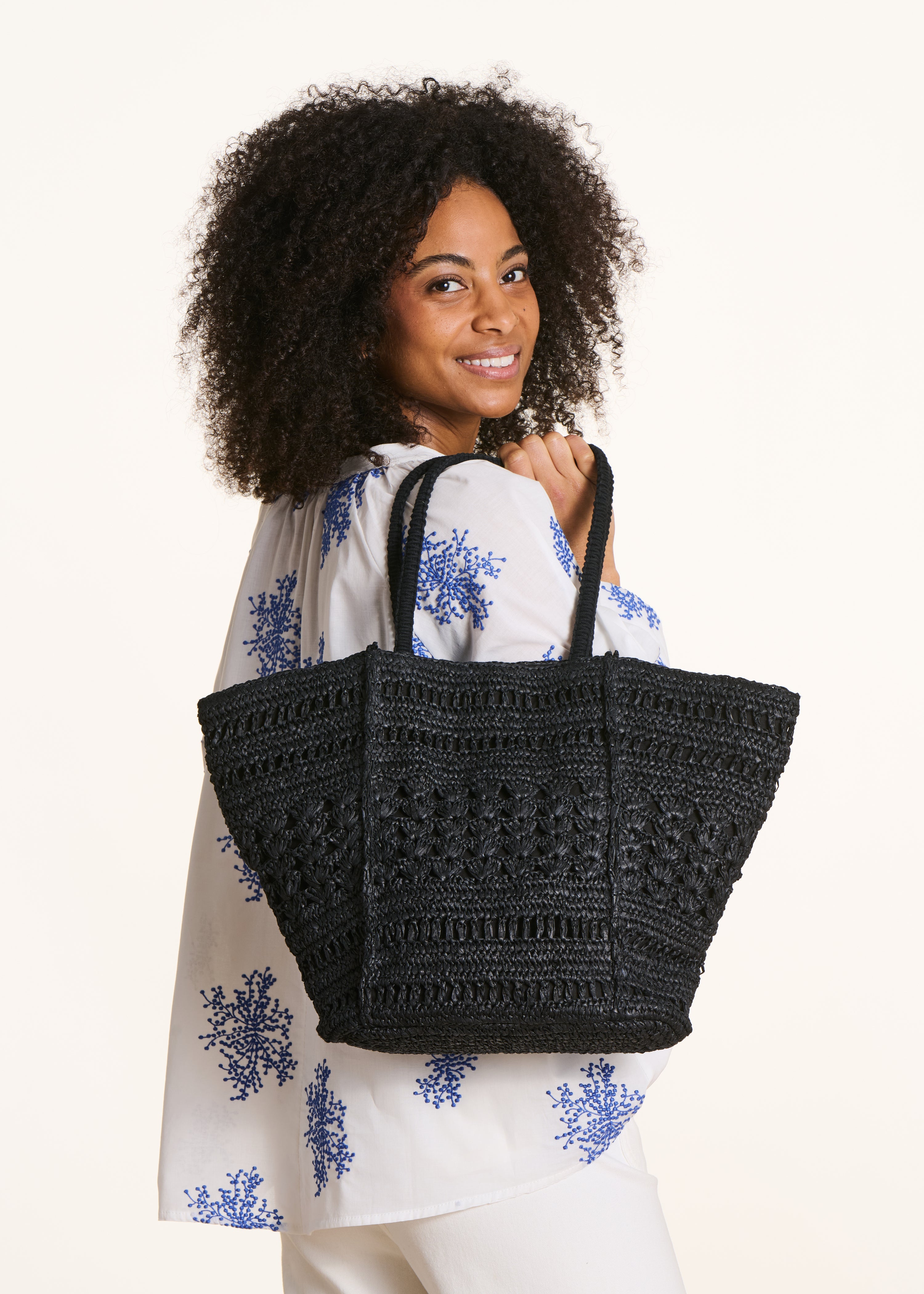 Sac cabas en raphia, LA FEE MARABOUTEE