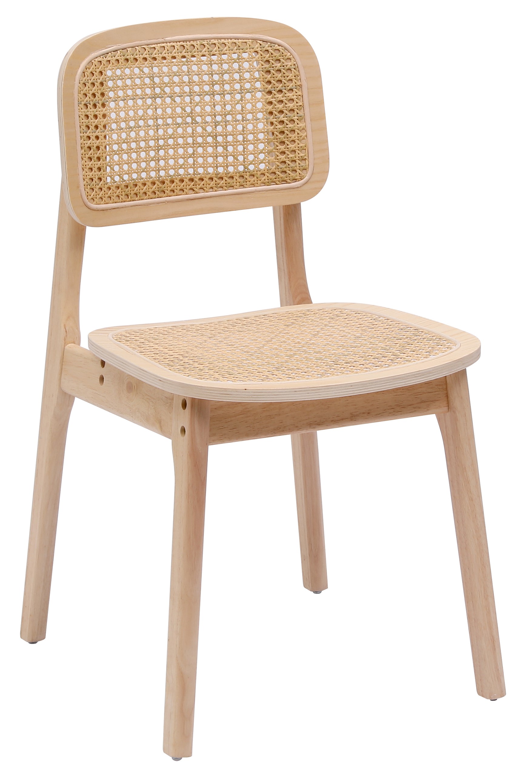 Lot de 2 chaises bois massif et rotin, BAIA, NORDLYS