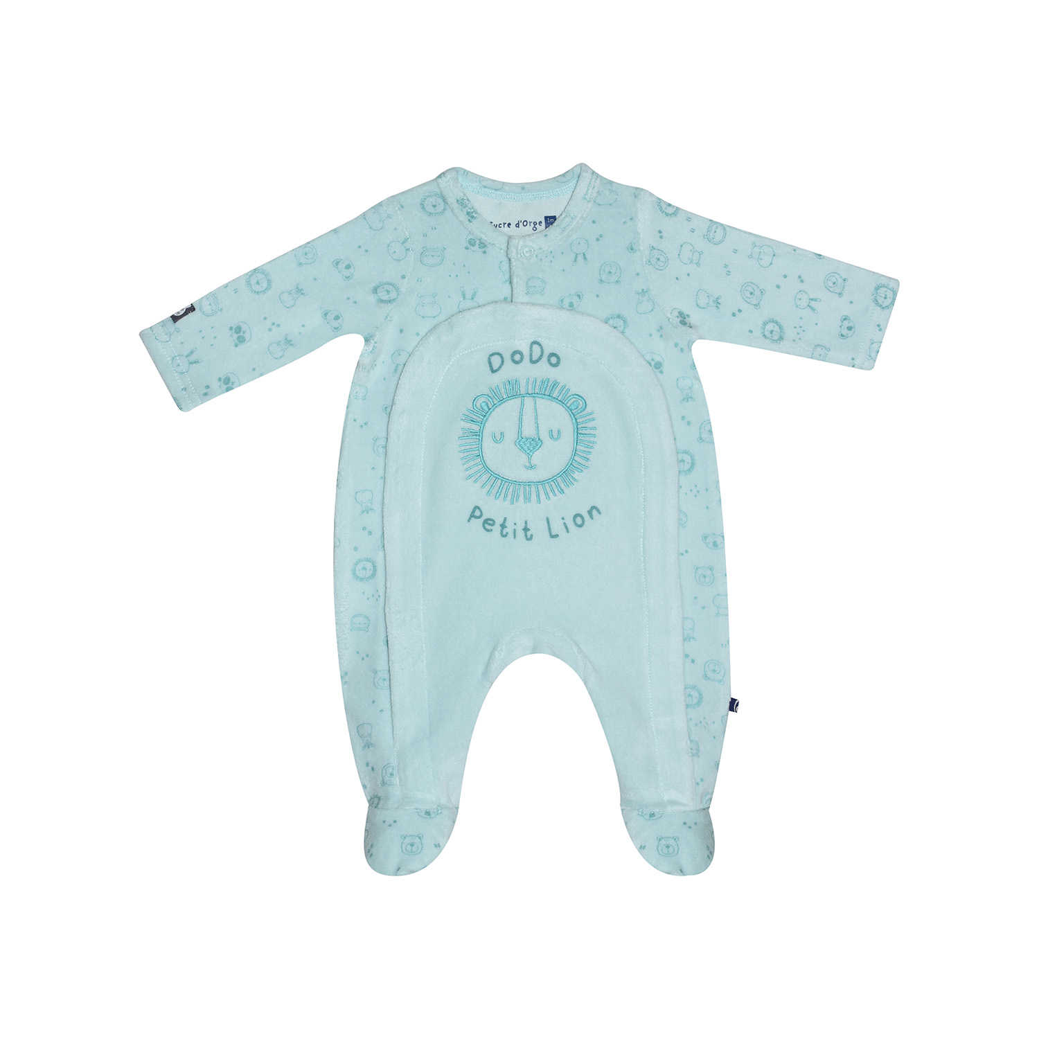 Dors bien gustin velours rase ouverture devant naissance, SUCRE D'ORGE