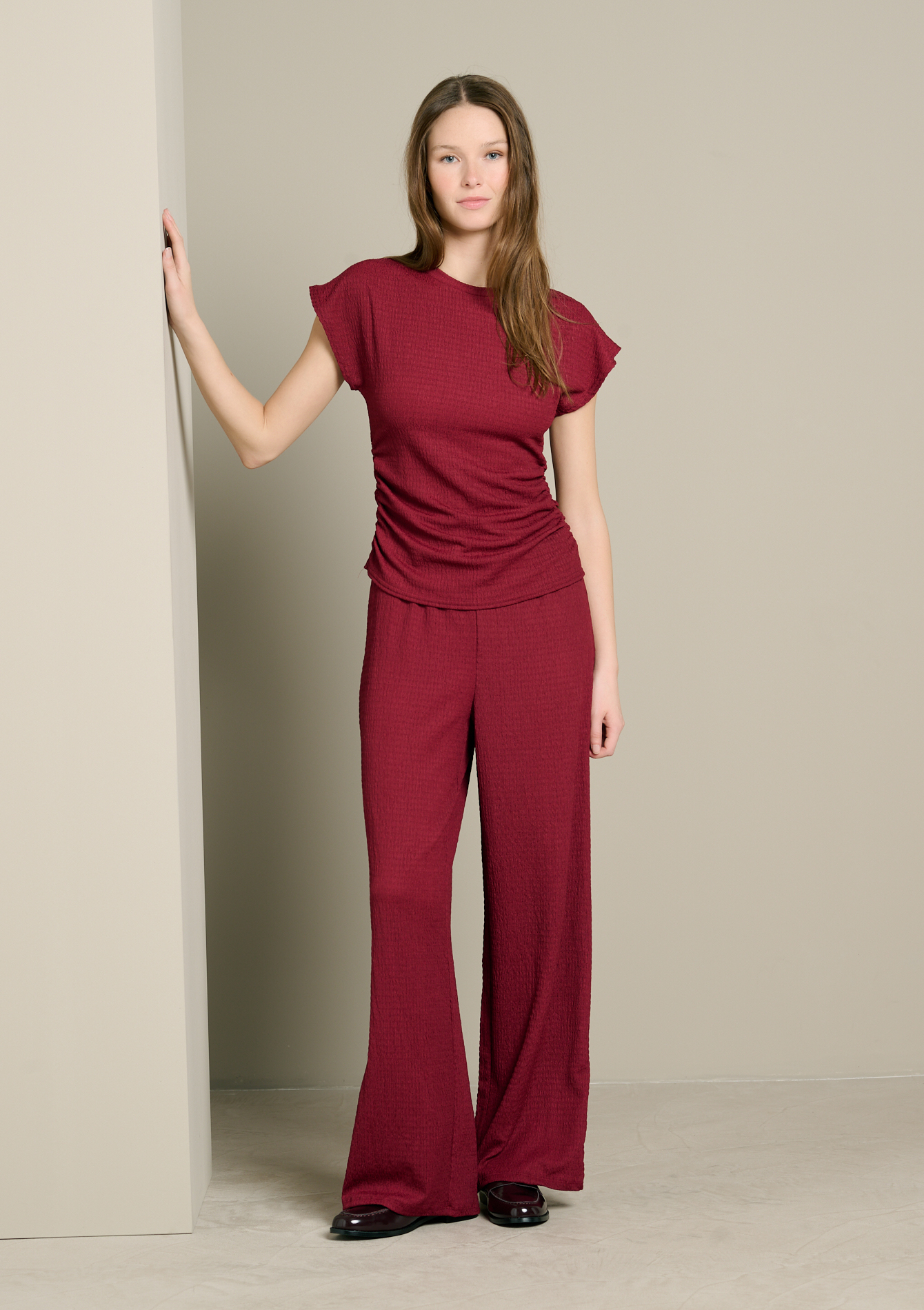 Pantalon texturé fluide, LOLALIZA
